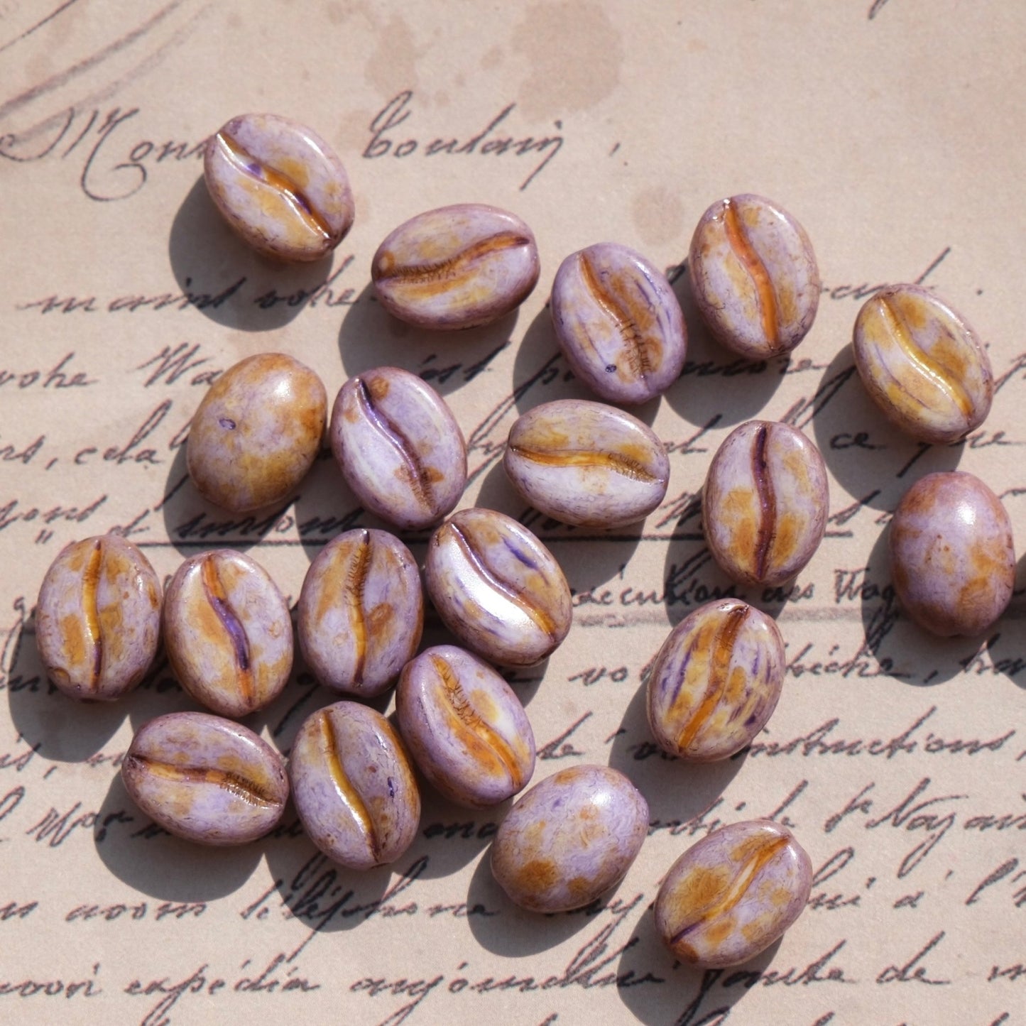 1pc 11x8mm Picasso Color Coffee Bean Czech Glass Beads for DIY Jewelry Making - BEADIFUL