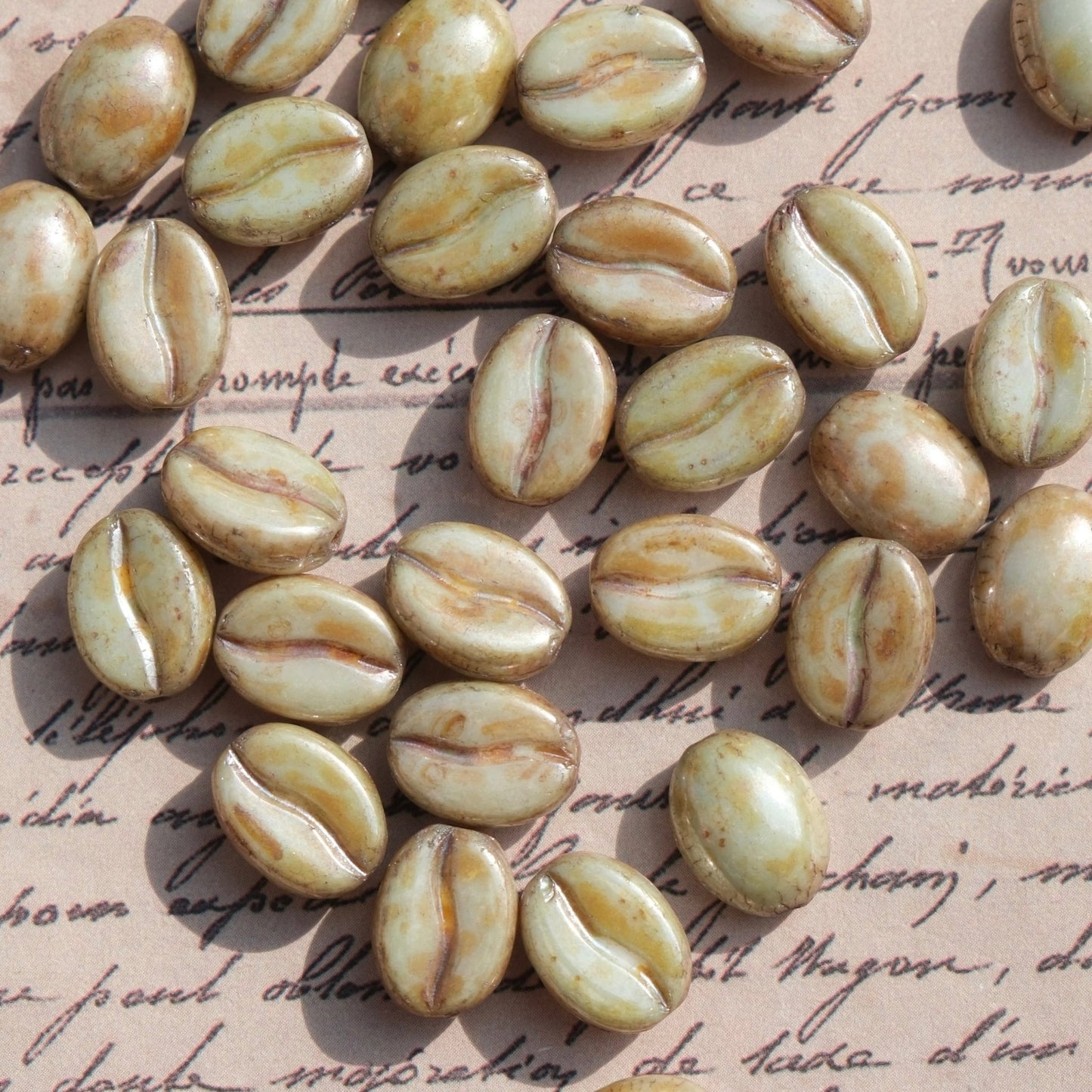 1pc 11x8mm Picasso Color Coffee Bean Czech Glass Beads for DIY Jewelry Making - BEADIFUL