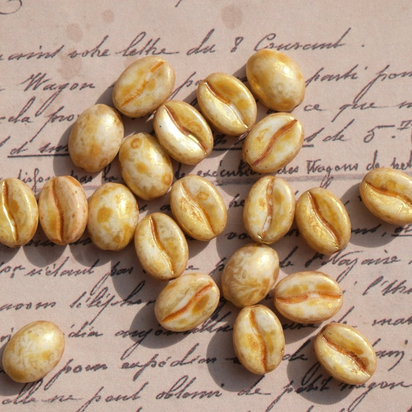 1pc 11x8mm Picasso Color Coffee Bean Czech Glass Beads for DIY Jewelry Making - BEADIFUL