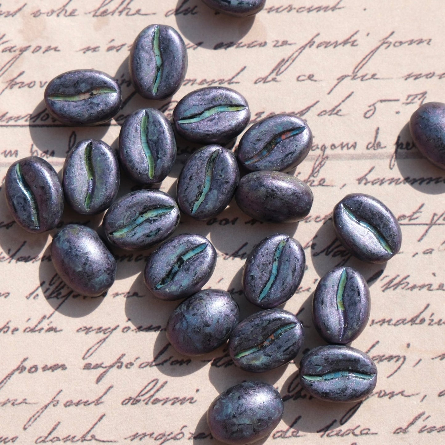 1pc 11x8mm Picasso Color Coffee Bean Czech Glass Beads for DIY Jewelry Making - BEADIFUL