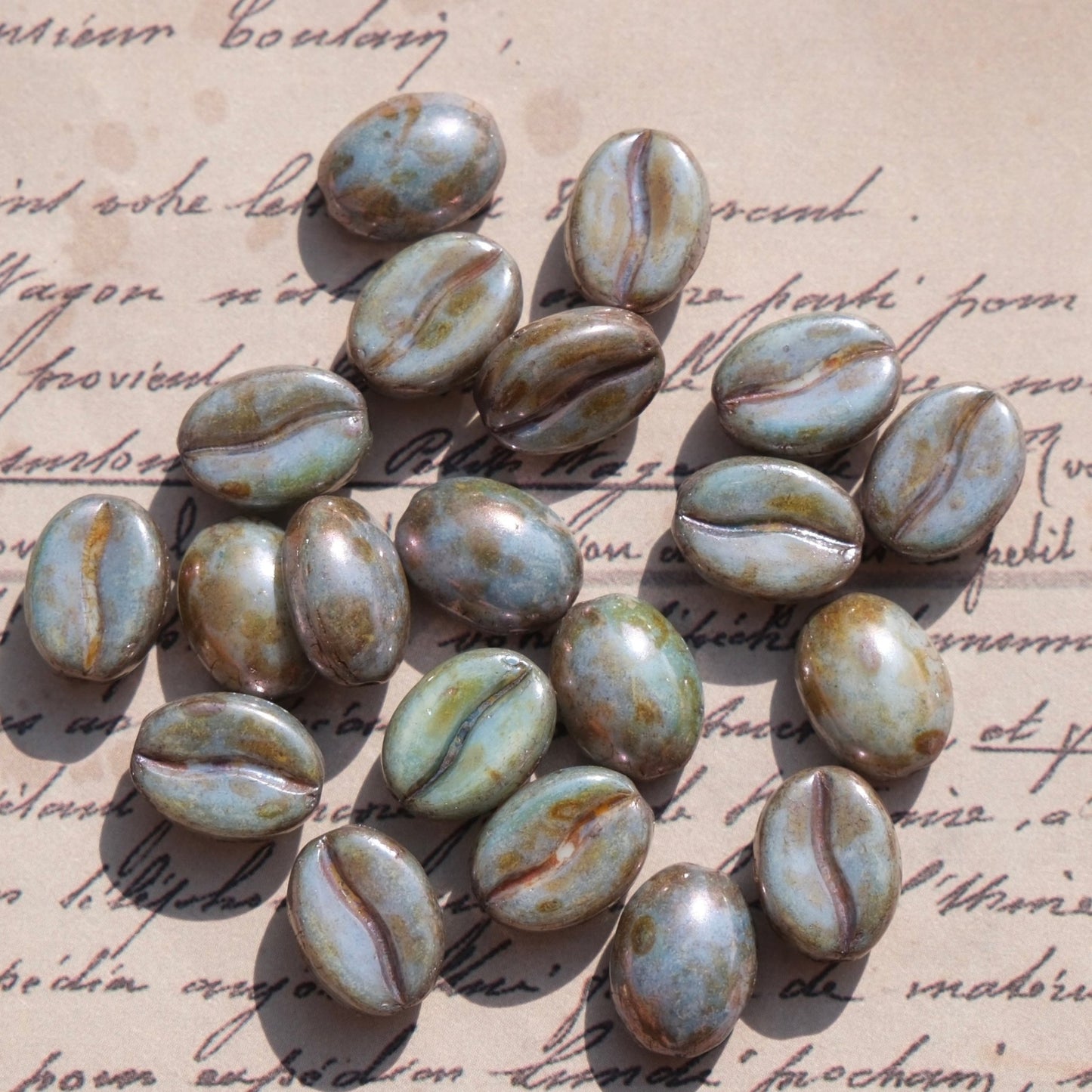 1pc 11x8mm Picasso Color Coffee Bean Czech Glass Beads for DIY Jewelry Making - BEADIFUL