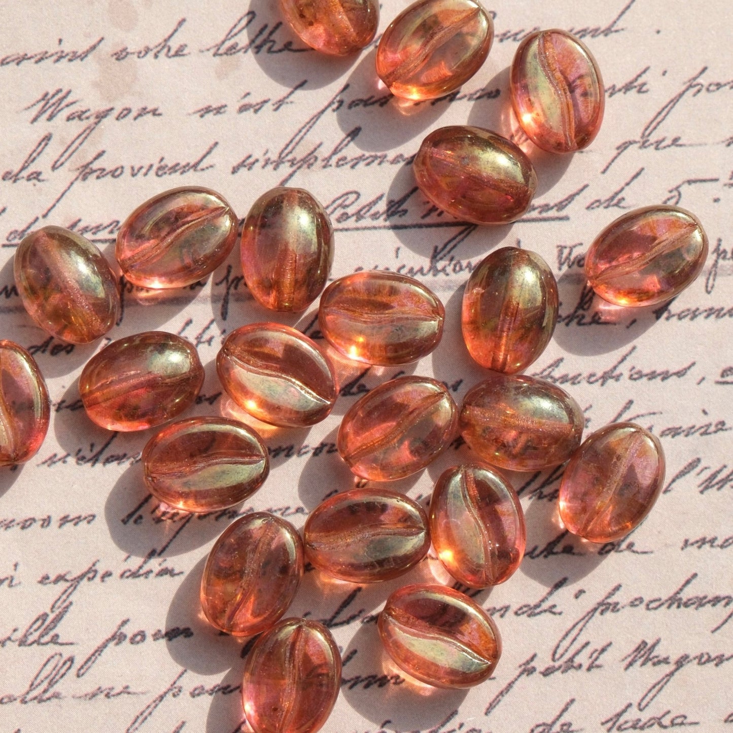 1pc 11x8mm Picasso Color Coffee Bean Czech Glass Beads for DIY Jewelry Making - BEADIFUL