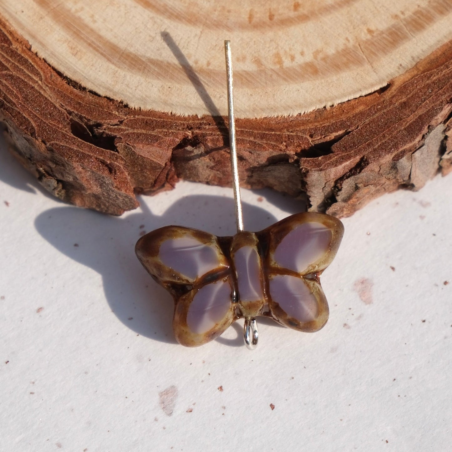 2/5 pcs Butterfly Czech Glass Beads , 20x12mm Transparent Animal Jewelry making beads - BEADIFUL