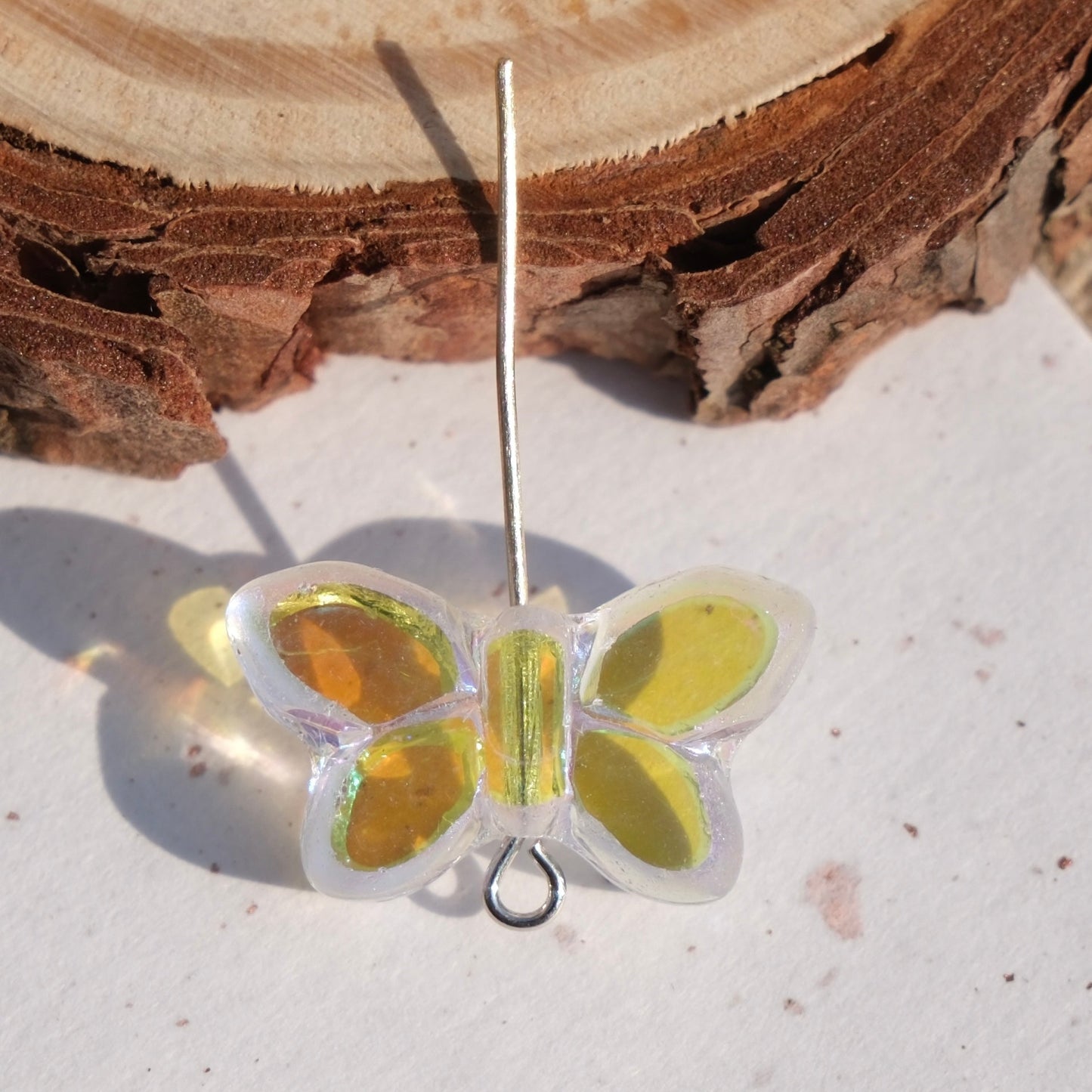 2/5 pcs Butterfly Czech Glass Beads , 20x12mm Transparent Animal Jewelry making beads - BEADIFUL