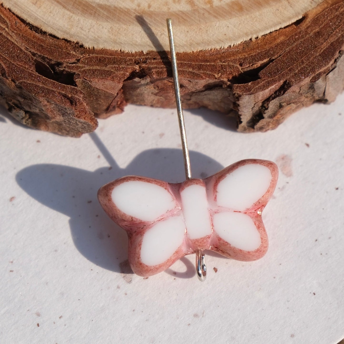 2/5 pcs Butterfly Czech Glass Beads , 20x12mm Transparent Animal Jewelry making beads - BEADIFUL