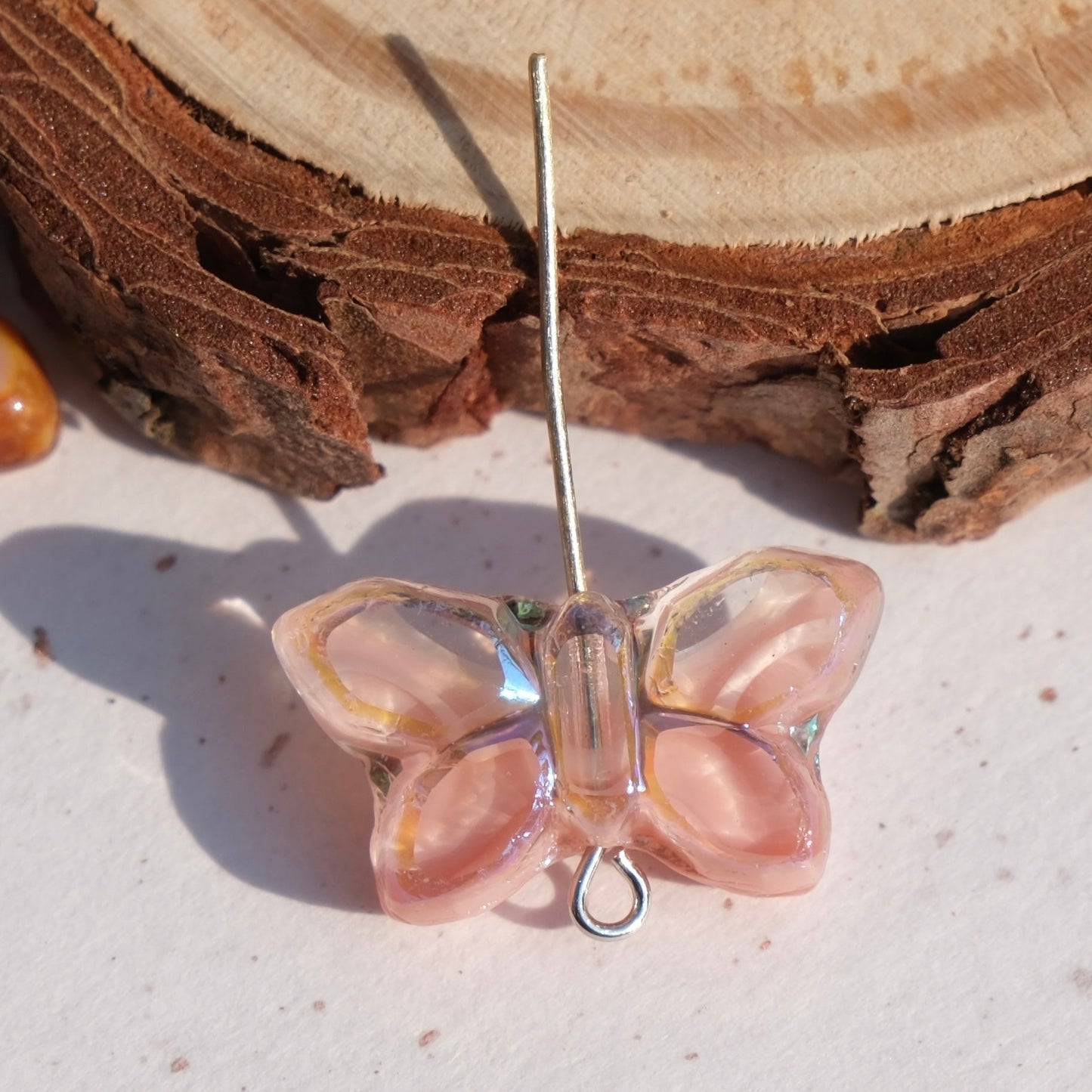 2/5 pcs Butterfly Czech Glass Beads , 20x12mm Transparent Animal Jewelry making beads - BEADIFUL