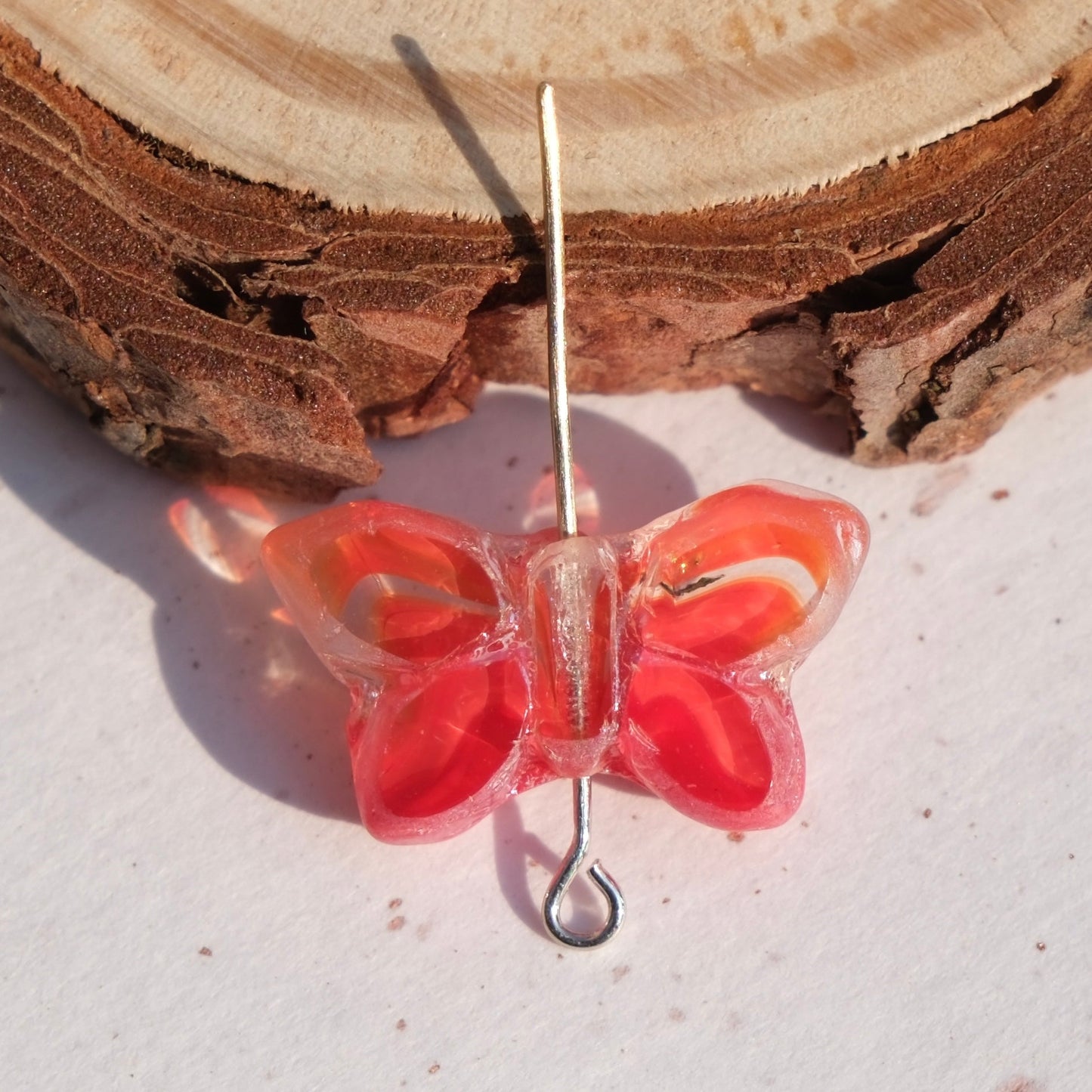 2/5 pcs Butterfly Czech Glass Beads , 20x12mm Transparent Animal Jewelry making beads - BEADIFUL