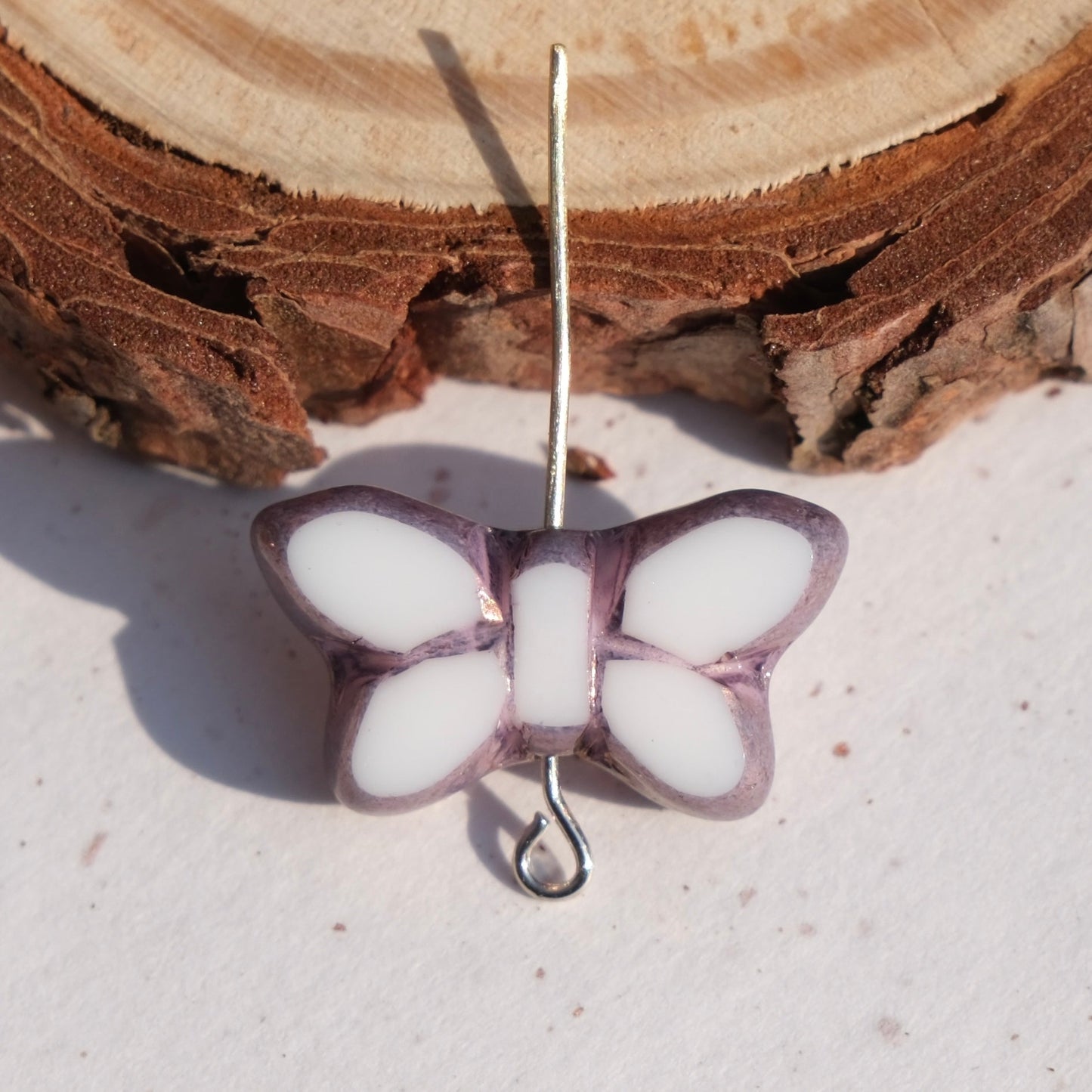 2/5 pcs Butterfly Czech Glass Beads , 20x12mm Transparent Animal Jewelry making beads - BEADIFUL