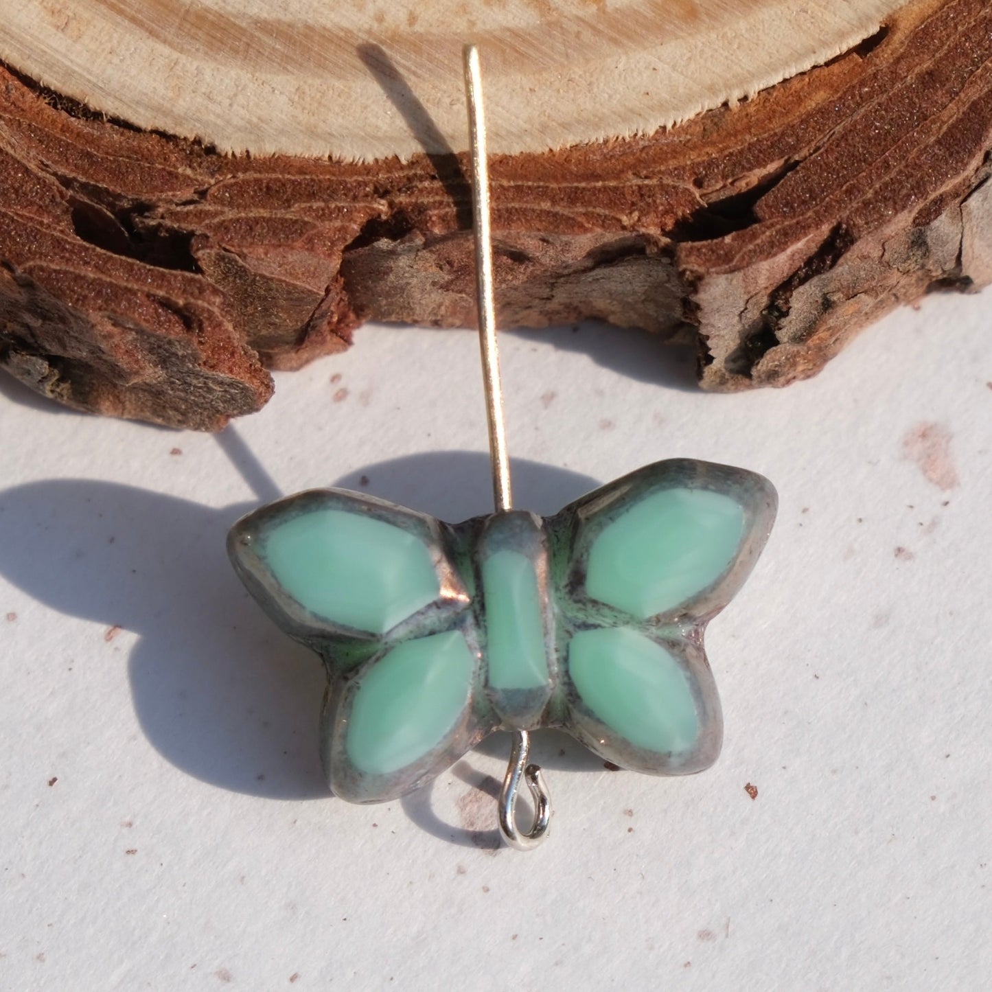 2/5 pcs Butterfly Czech Glass Beads , 20x12mm Transparent Animal Jewelry making beads - BEADIFUL