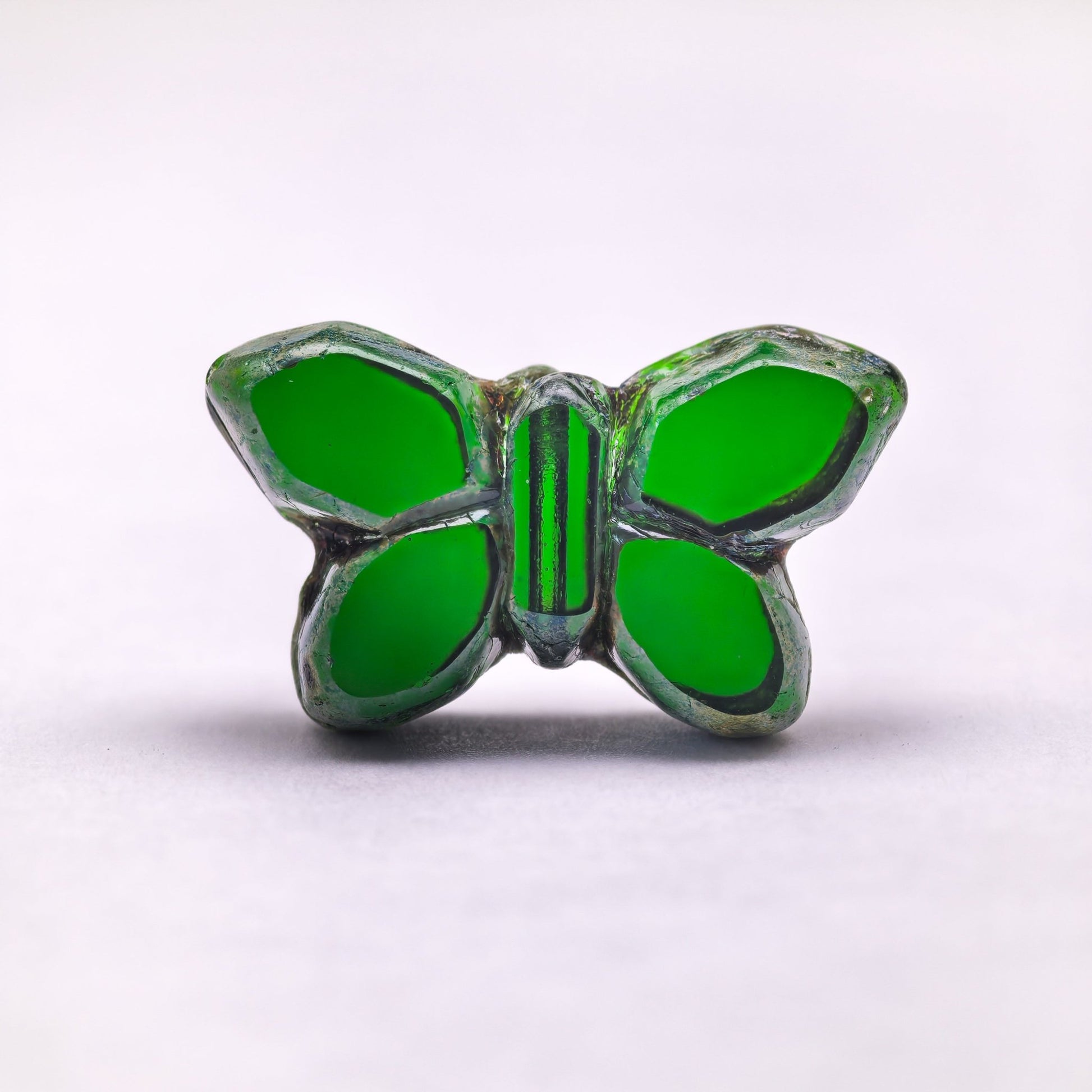 2/5 pcs Butterfly Czech Glass Beads , 20x12mm Transparent Animal Jewelry making beads - BEADIFUL