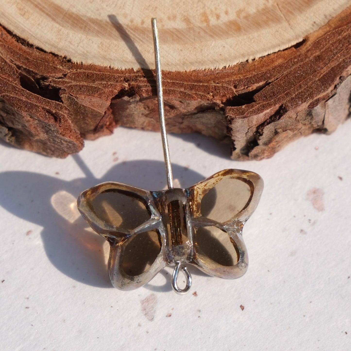 2/5 pcs Butterfly Czech Glass Beads , 20x12mm Transparent Animal Jewelry making beads - BEADIFUL