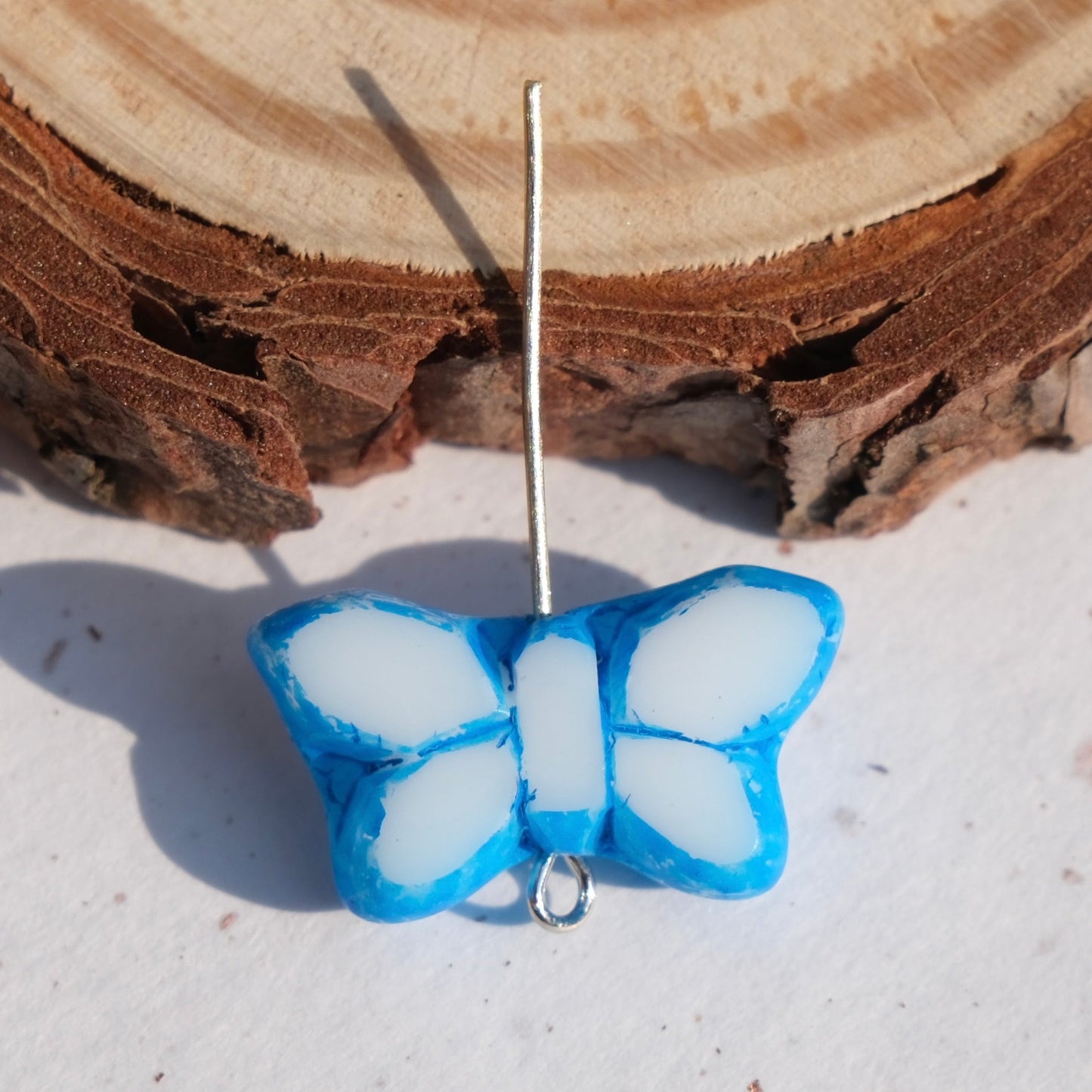 2/5 pcs Butterfly Czech Glass Beads , 20x12mm Transparent Animal Jewelry making beads - BEADIFUL