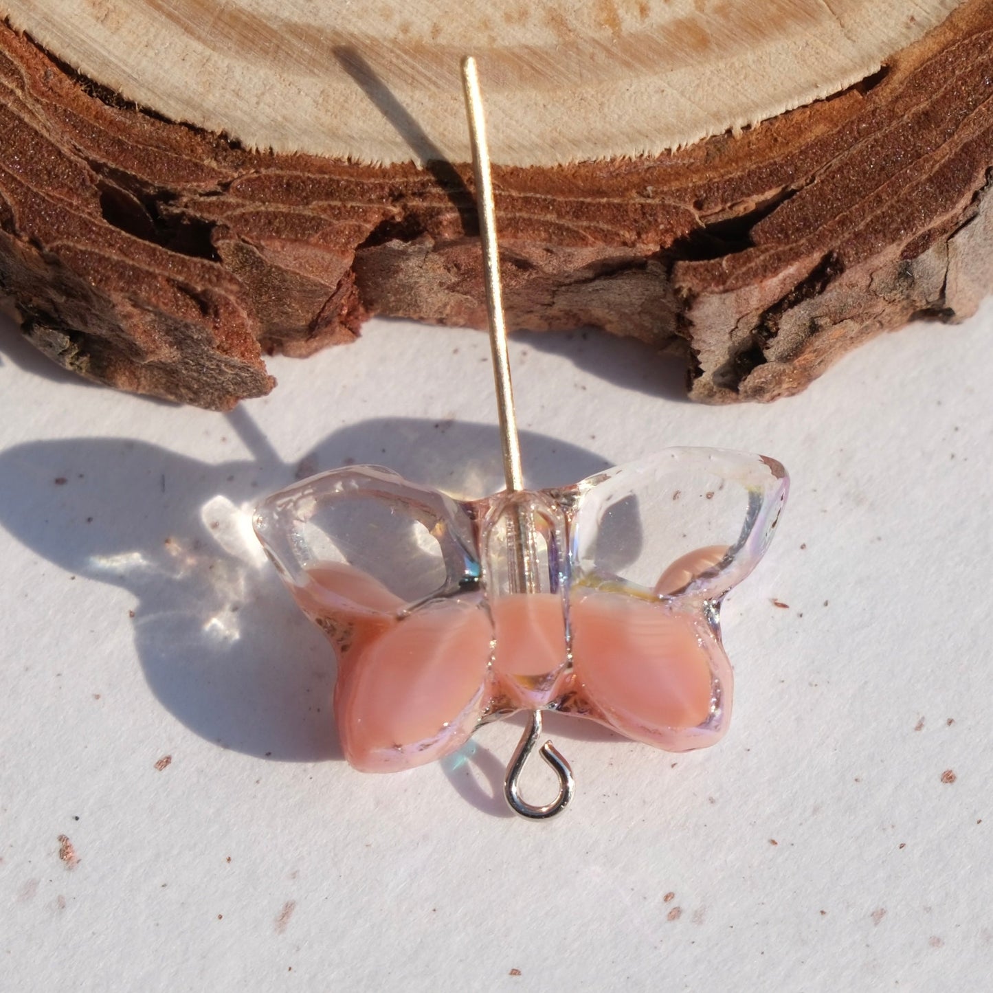 2/5 pcs Butterfly Czech Glass Beads , 20x12mm Transparent Animal Jewelry making beads - BEADIFUL