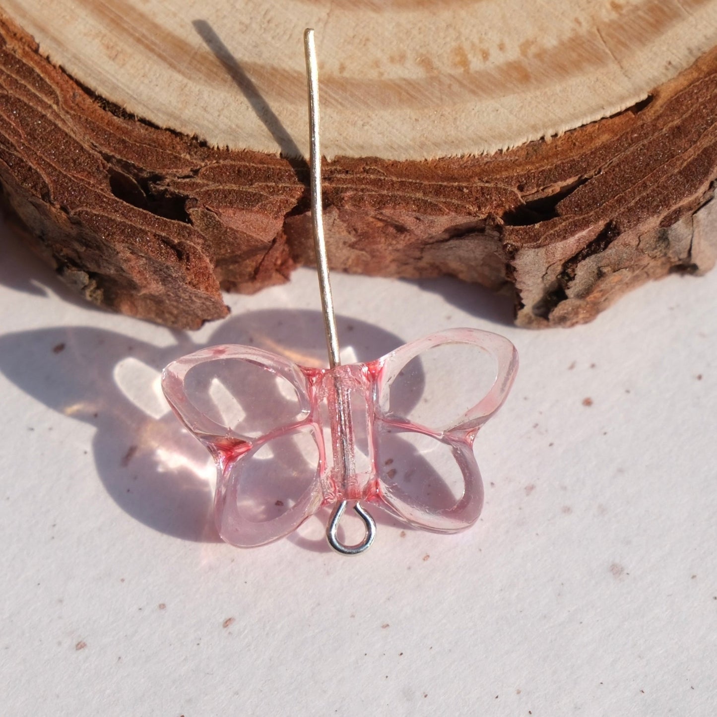 2/5 pcs Butterfly Czech Glass Beads , 20x12mm Transparent Animal Jewelry making beads - BEADIFUL