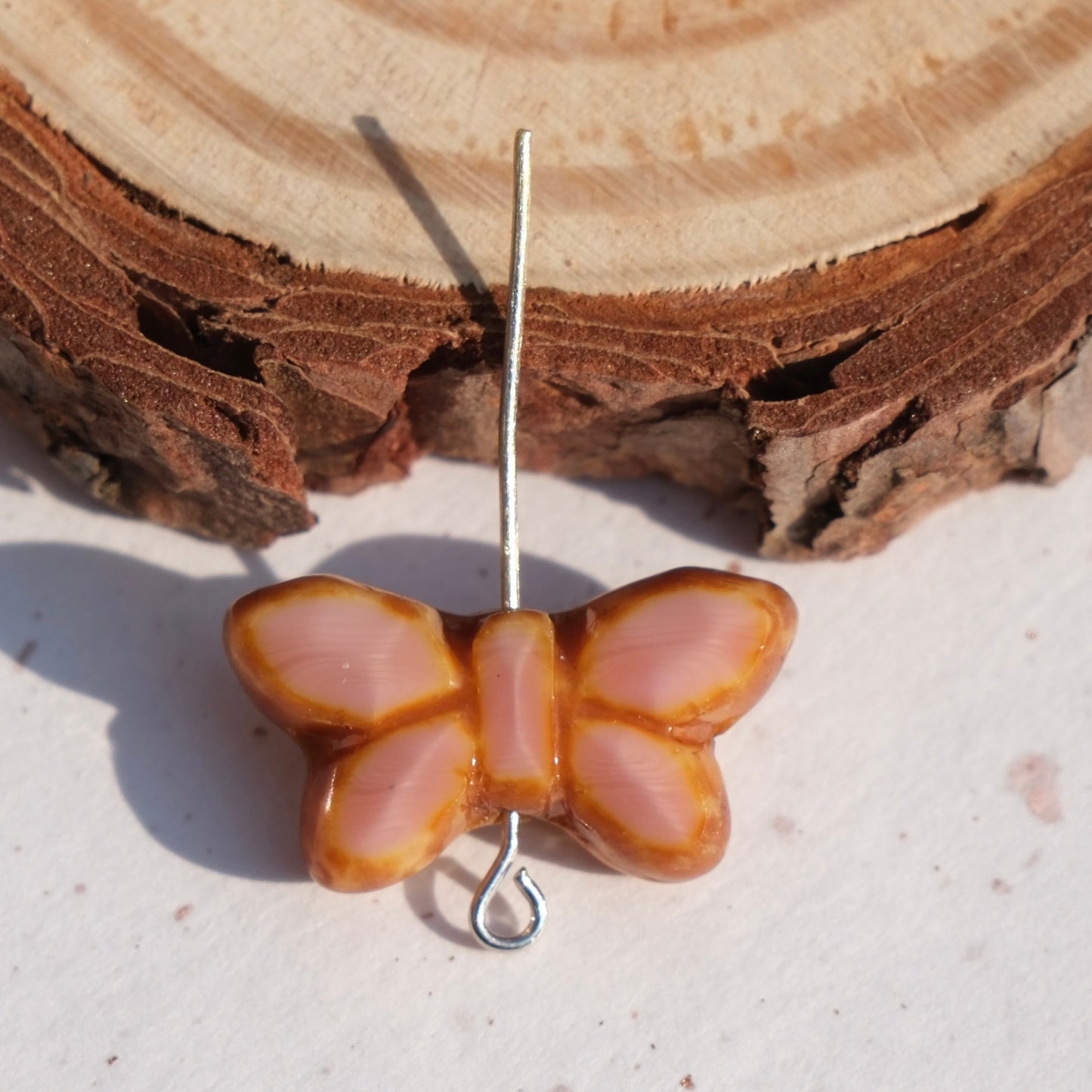 2/5 pcs Butterfly Czech Glass Beads , 20x12mm Transparent Animal Jewelry making beads - BEADIFUL