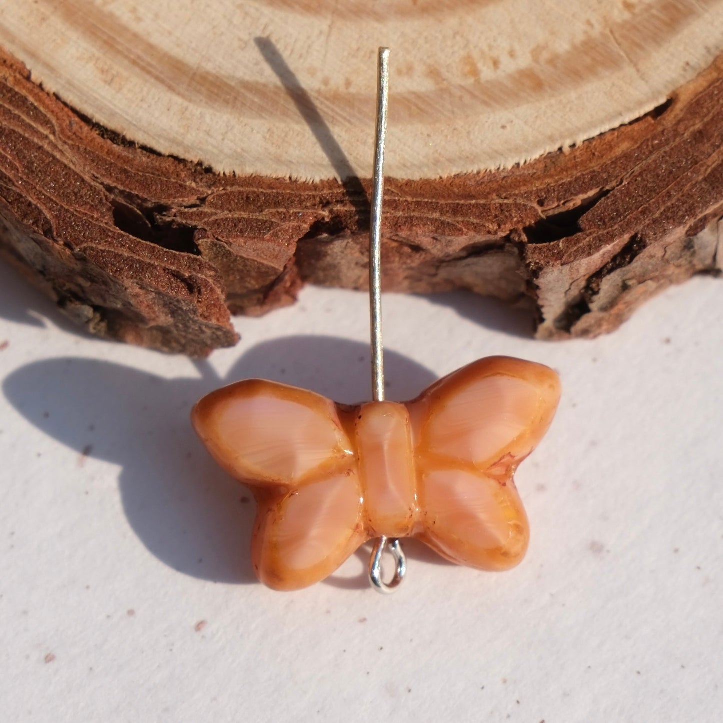 2/5 pcs Butterfly Czech Glass Beads , 20x12mm Transparent Animal Jewelry making beads - BEADIFUL