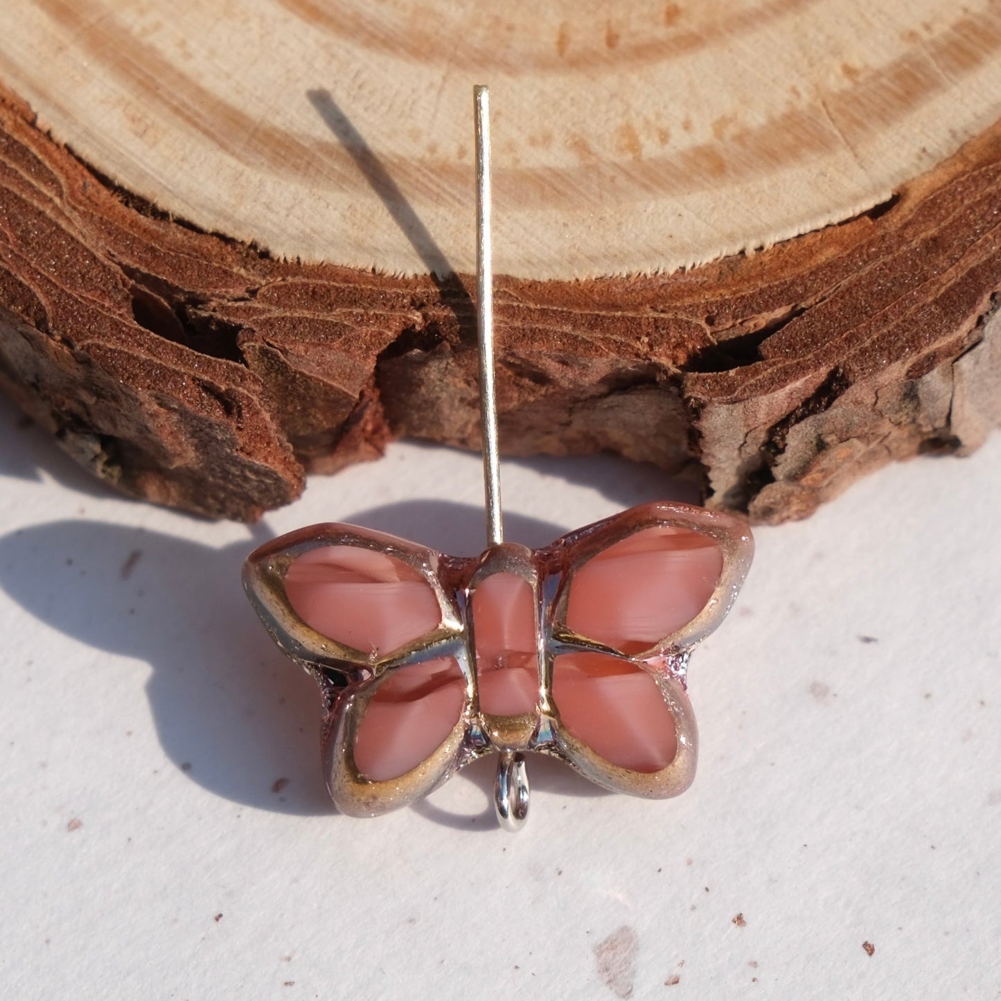 2/5 pcs Butterfly Czech Glass Beads , 20x12mm Transparent Animal Jewelry making beads - BEADIFUL