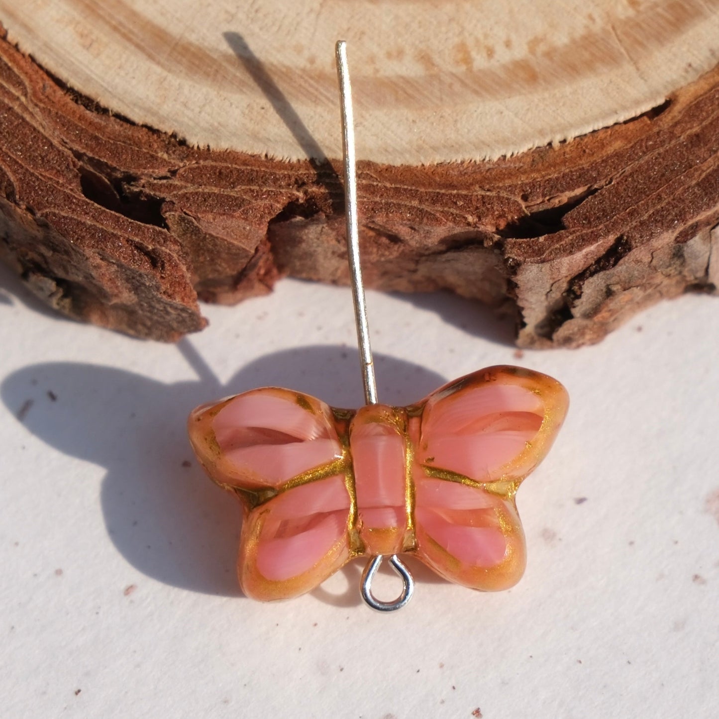 2/5 pcs Butterfly Czech Glass Beads , 20x12mm Transparent Animal Jewelry making beads - BEADIFUL