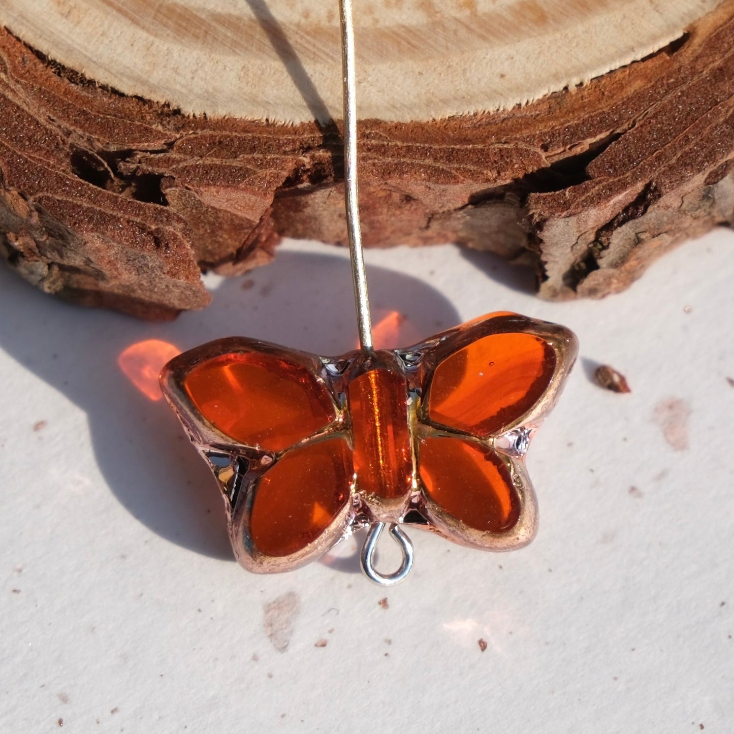 2/5 pcs Butterfly Czech Glass Beads , 20x12mm Transparent Animal Jewelry making beads - BEADIFUL