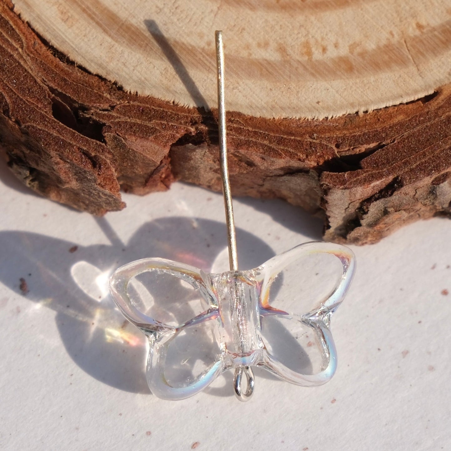 2/5 pcs Butterfly Czech Glass Beads , 20x12mm Transparent Animal Jewelry making beads - BEADIFUL