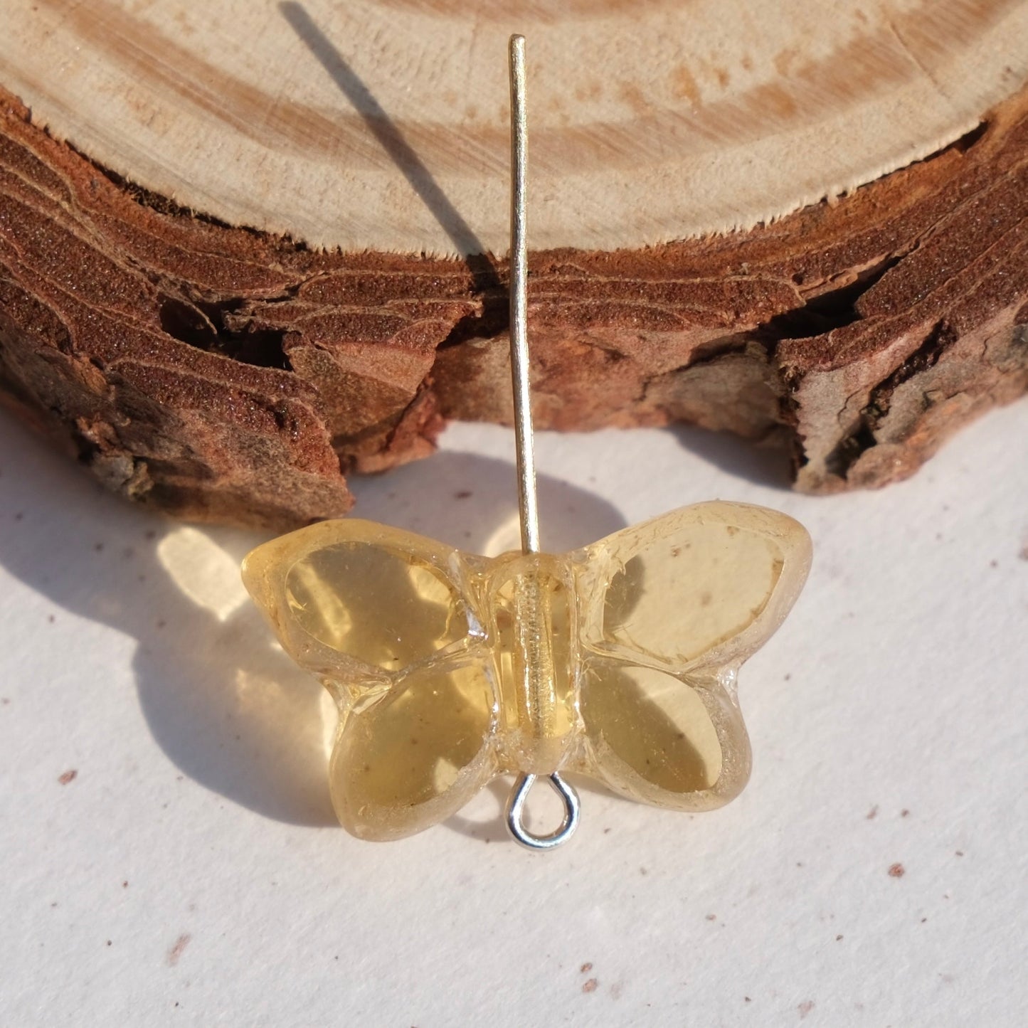 2/5 pcs Butterfly Czech Glass Beads , 20x12mm Transparent Animal Jewelry making beads - BEADIFUL