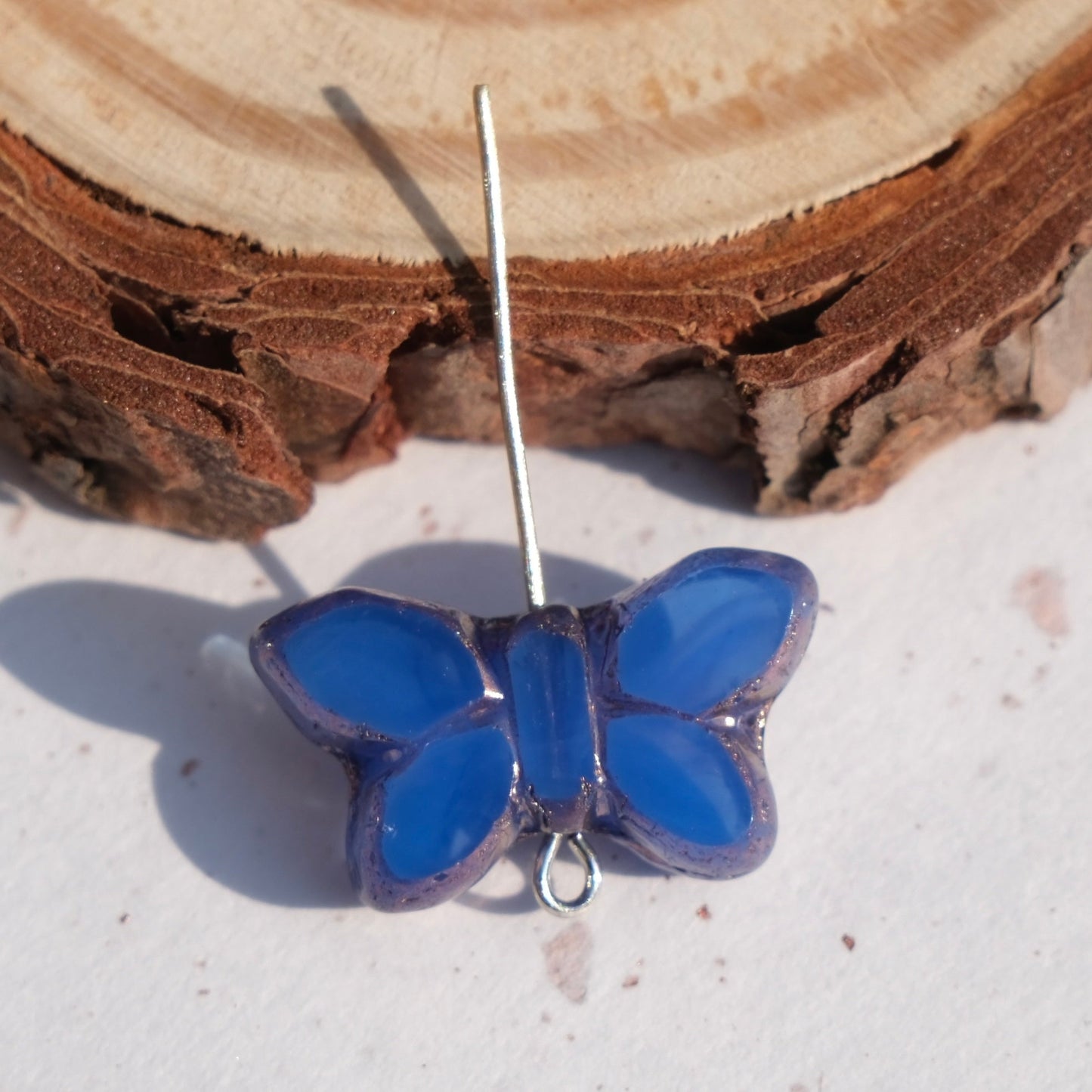 2/5 pcs Butterfly Czech Glass Beads , 20x12mm Transparent Animal Jewelry making beads - BEADIFUL