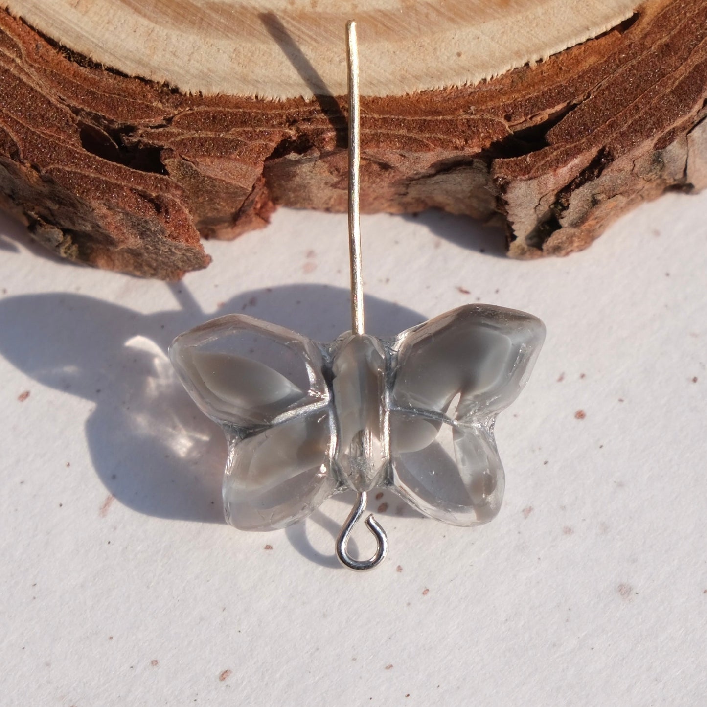 2/5 pcs Butterfly Czech Glass Beads , 20x12mm Transparent Animal Jewelry making beads - BEADIFUL