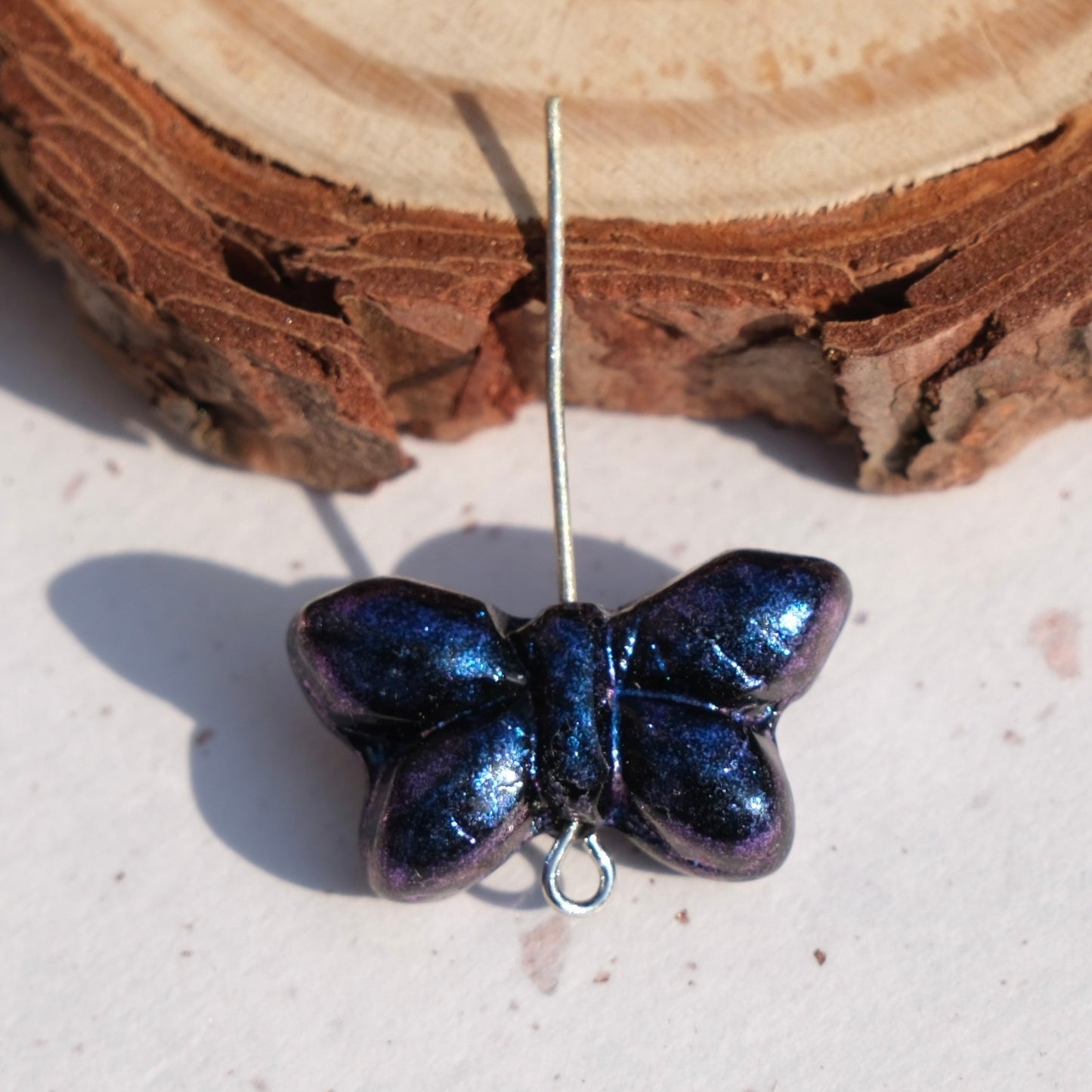 2/5 pcs Butterfly Czech Glass Beads , 20x12mm Transparent Animal Jewelry making beads - BEADIFUL