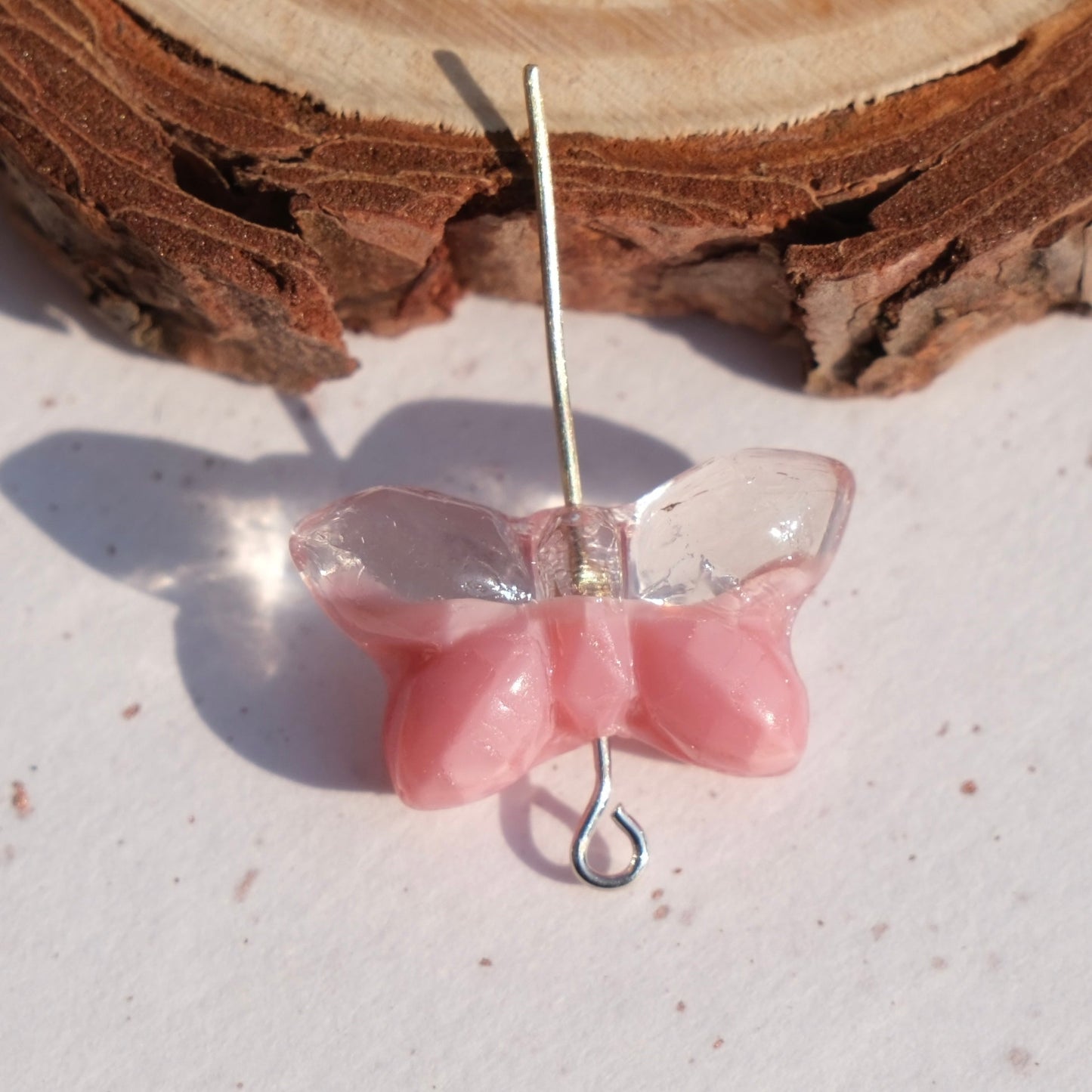 2/5 pcs Butterfly Czech Glass Beads , 20x12mm Transparent Animal Jewelry making beads - BEADIFUL