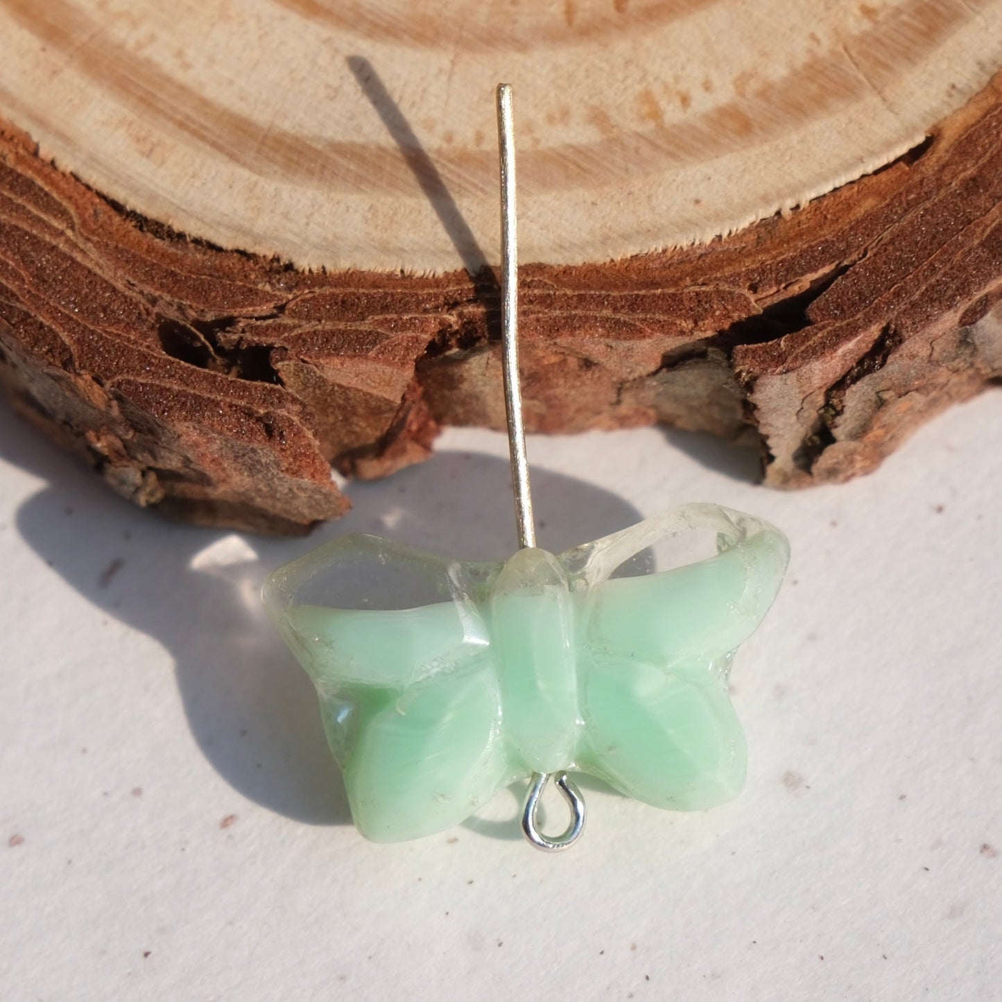 2/5 pcs Butterfly Czech Glass Beads , 20x12mm Transparent Animal Jewelry making beads - BEADIFUL