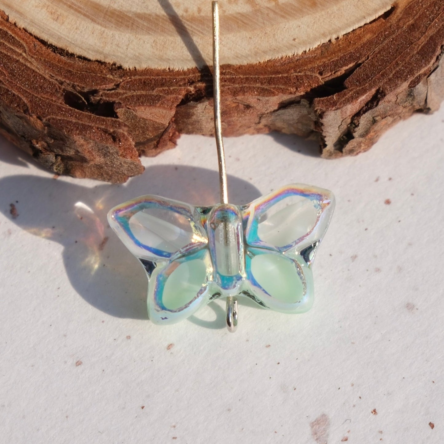 2/5 pcs Butterfly Czech Glass Beads , 20x12mm Transparent Animal Jewelry making beads - BEADIFUL