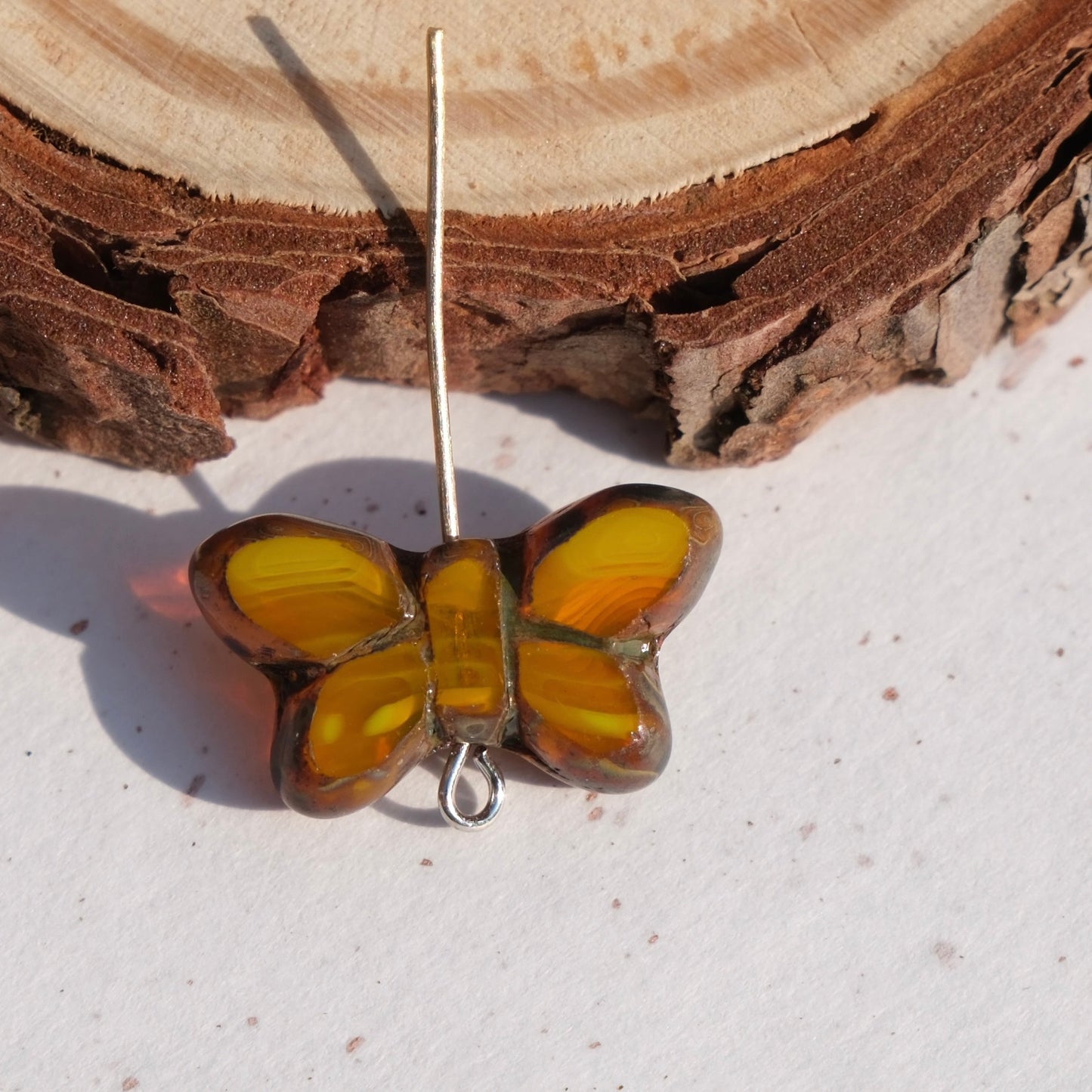 2/5 pcs Butterfly Czech Glass Beads , 20x12mm Transparent Animal Jewelry making beads - BEADIFUL