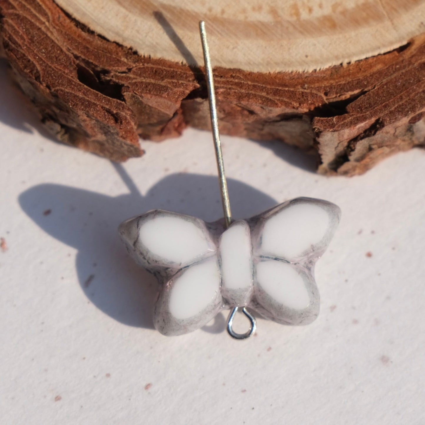 2/5 pcs Butterfly Czech Glass Beads , 20x12mm Transparent Animal Jewelry making beads - BEADIFUL