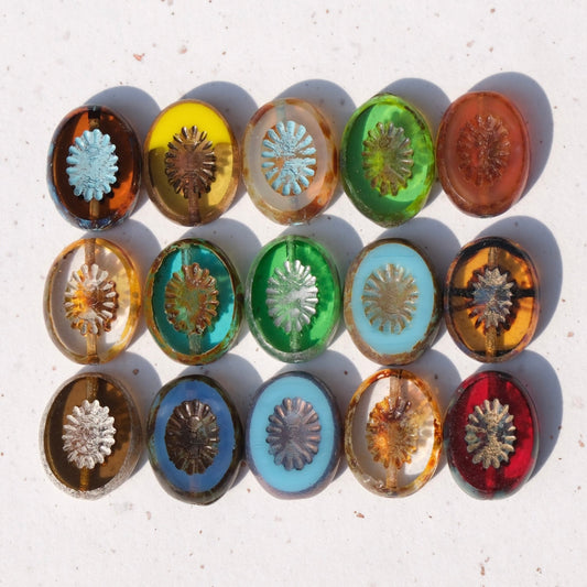 2/5pcs 14x10mm Oval Faceted Kiwi Czech Glass Beads for DIY Jewelry Making - BEADIFUL