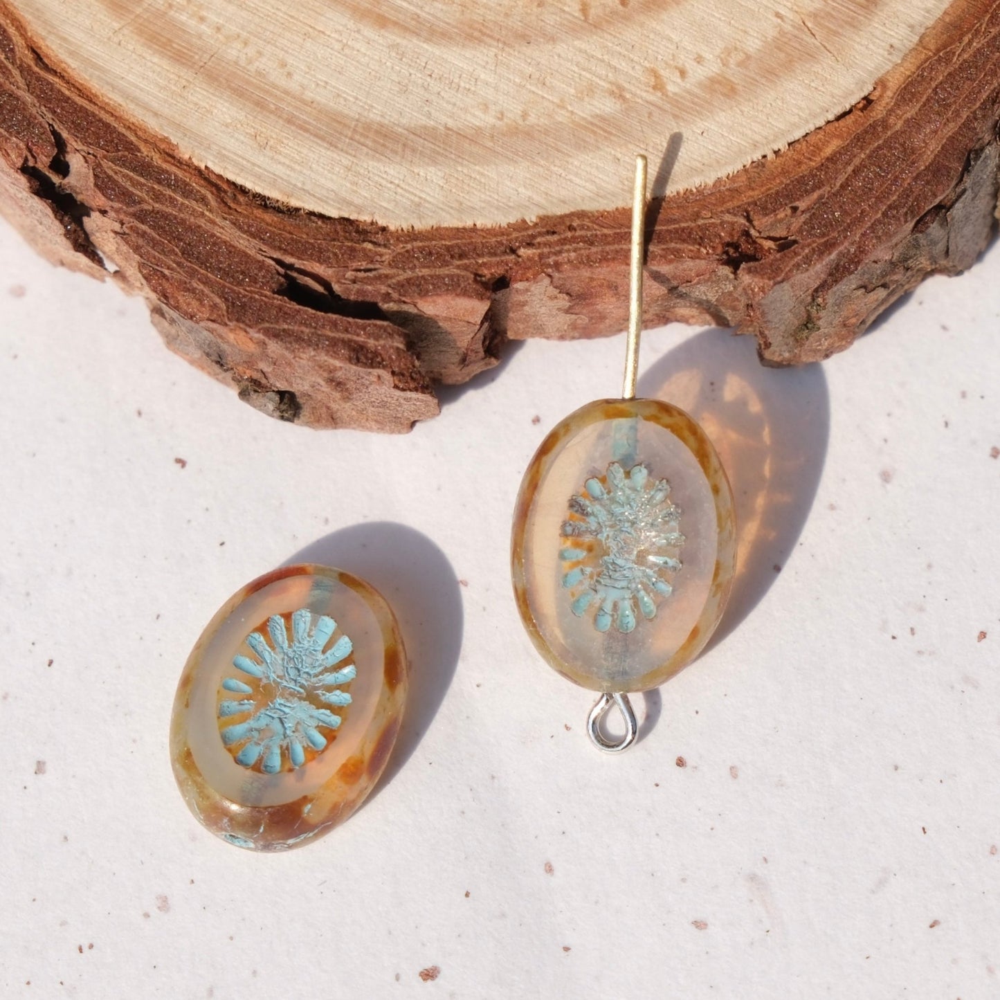 2/5pcs 14x10mm Oval Faceted Kiwi Czech Glass Beads for DIY Jewelry Making - BEADIFUL