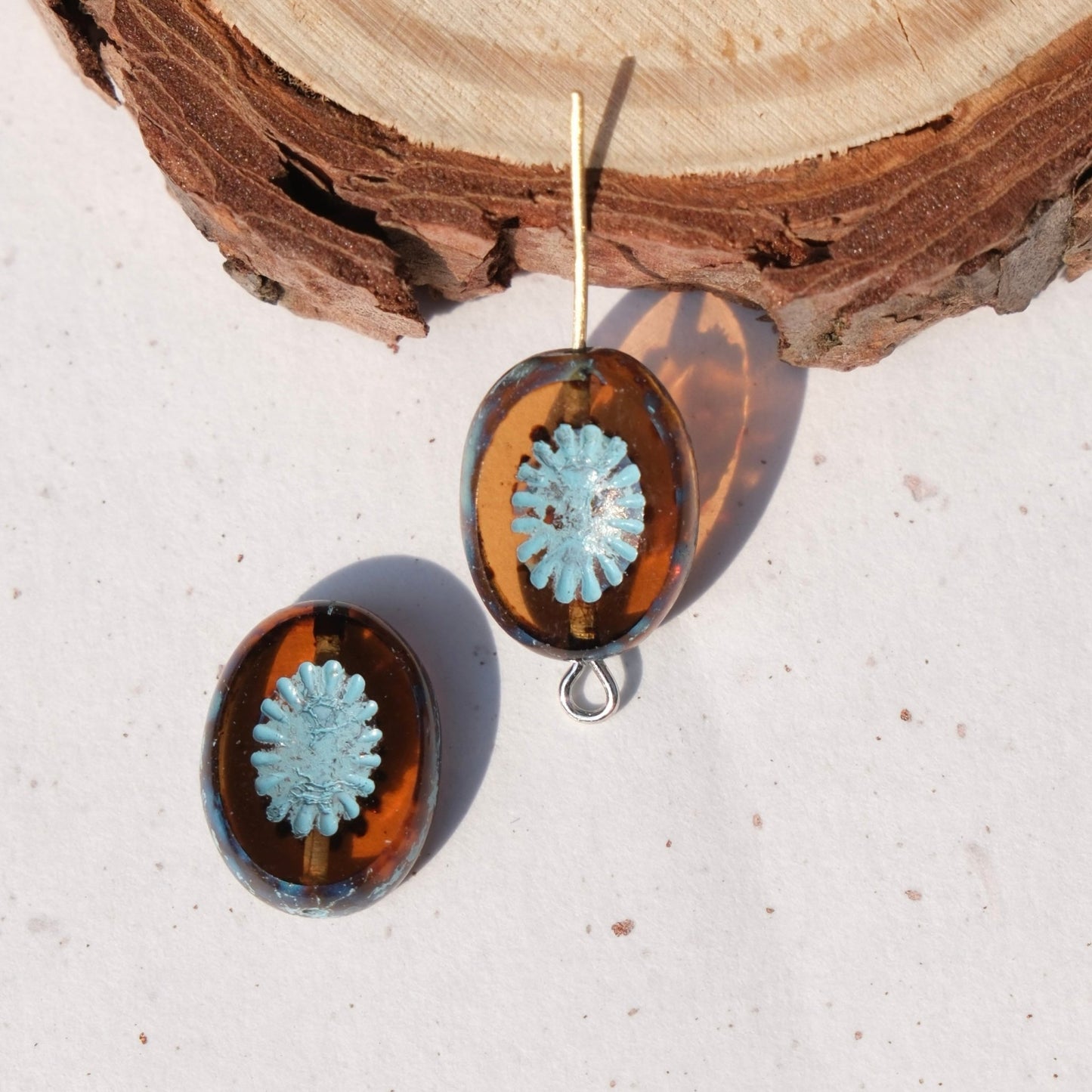 2/5pcs 14x10mm Oval Faceted Kiwi Czech Glass Beads for DIY Jewelry Making - BEADIFUL