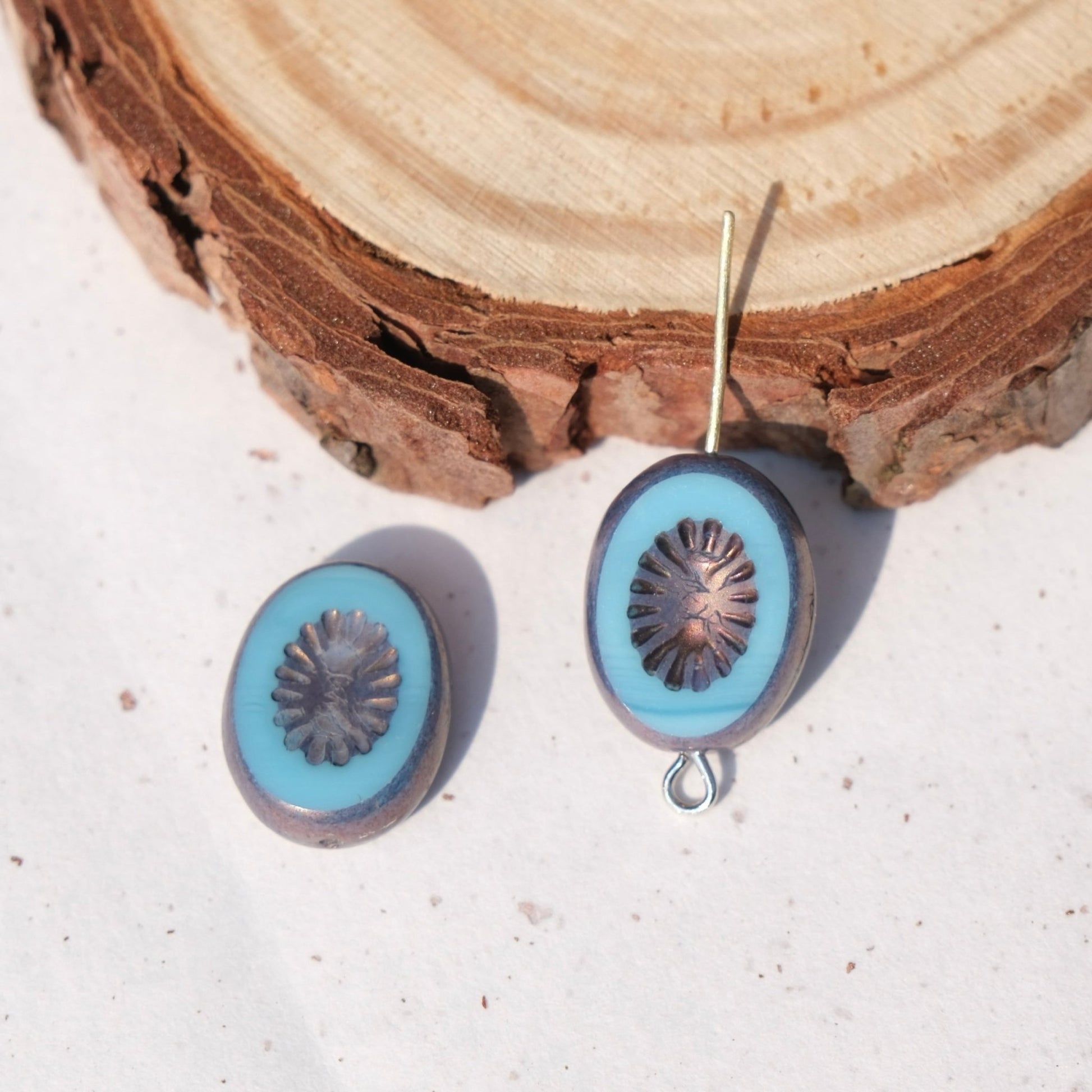 2/5pcs 14x10mm Oval Faceted Kiwi Czech Glass Beads for DIY Jewelry Making - BEADIFUL