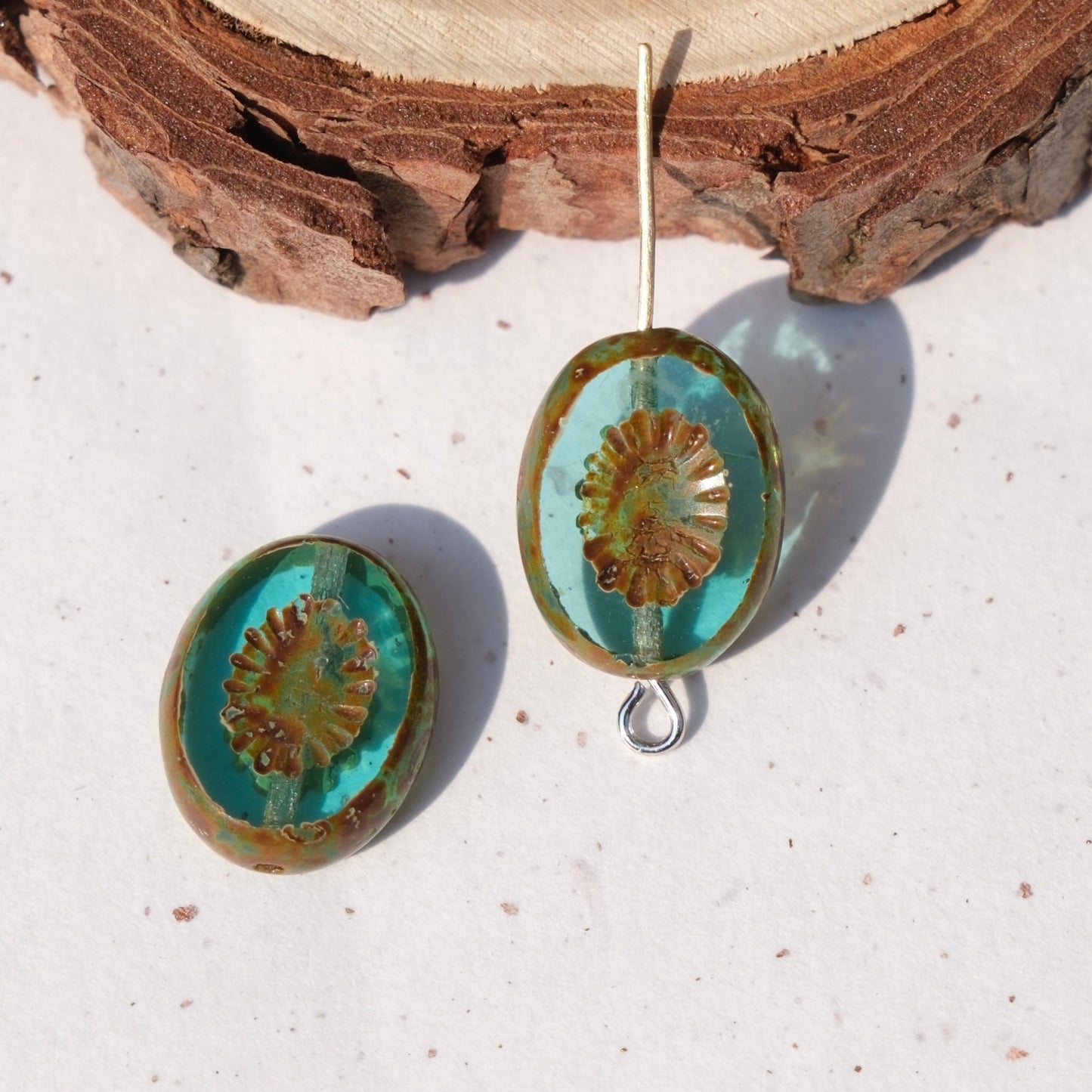 2/5pcs 14x10mm Oval Faceted Kiwi Czech Glass Beads for DIY Jewelry Making - BEADIFUL