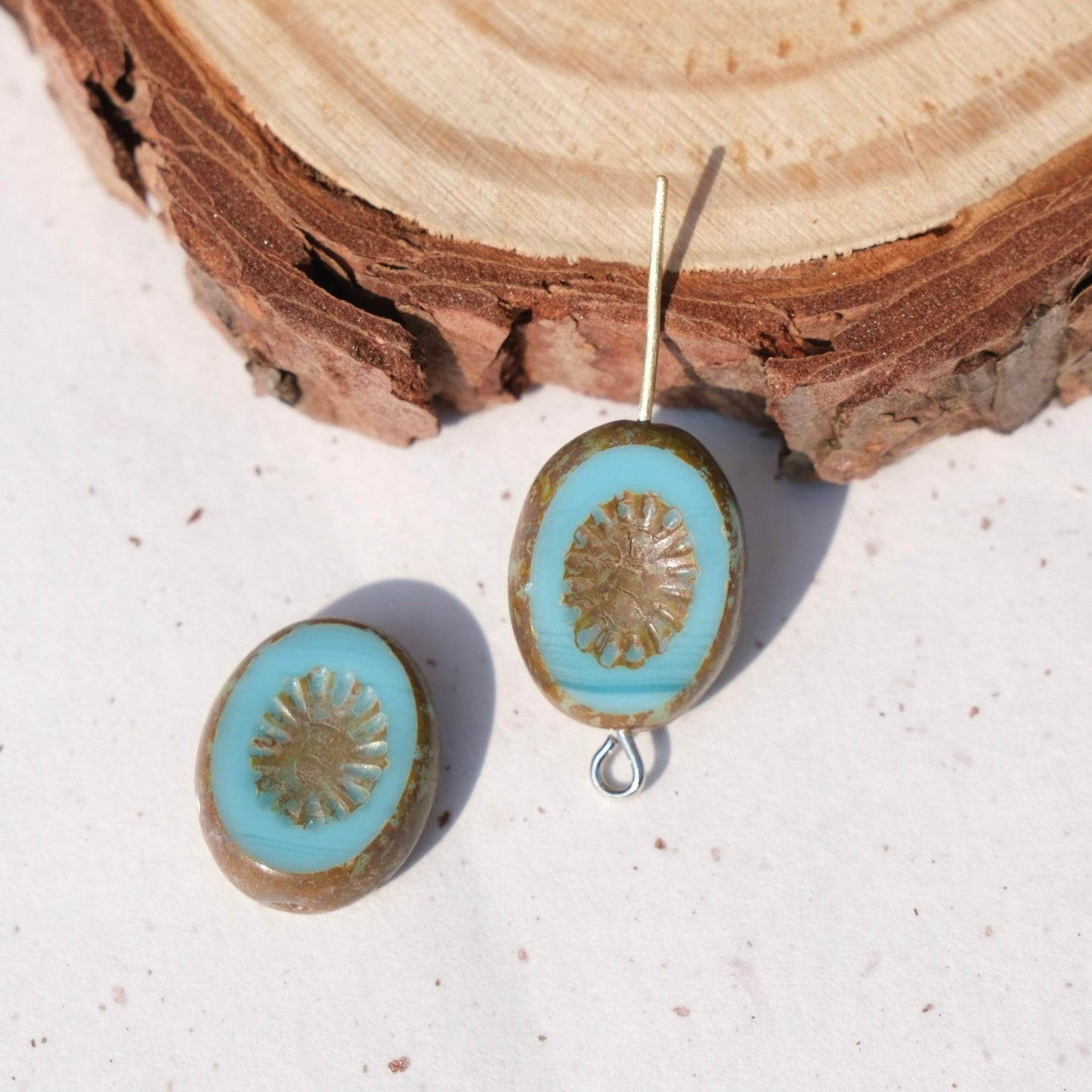 2/5pcs 14x10mm Oval Faceted Kiwi Czech Glass Beads for DIY Jewelry Making - BEADIFUL