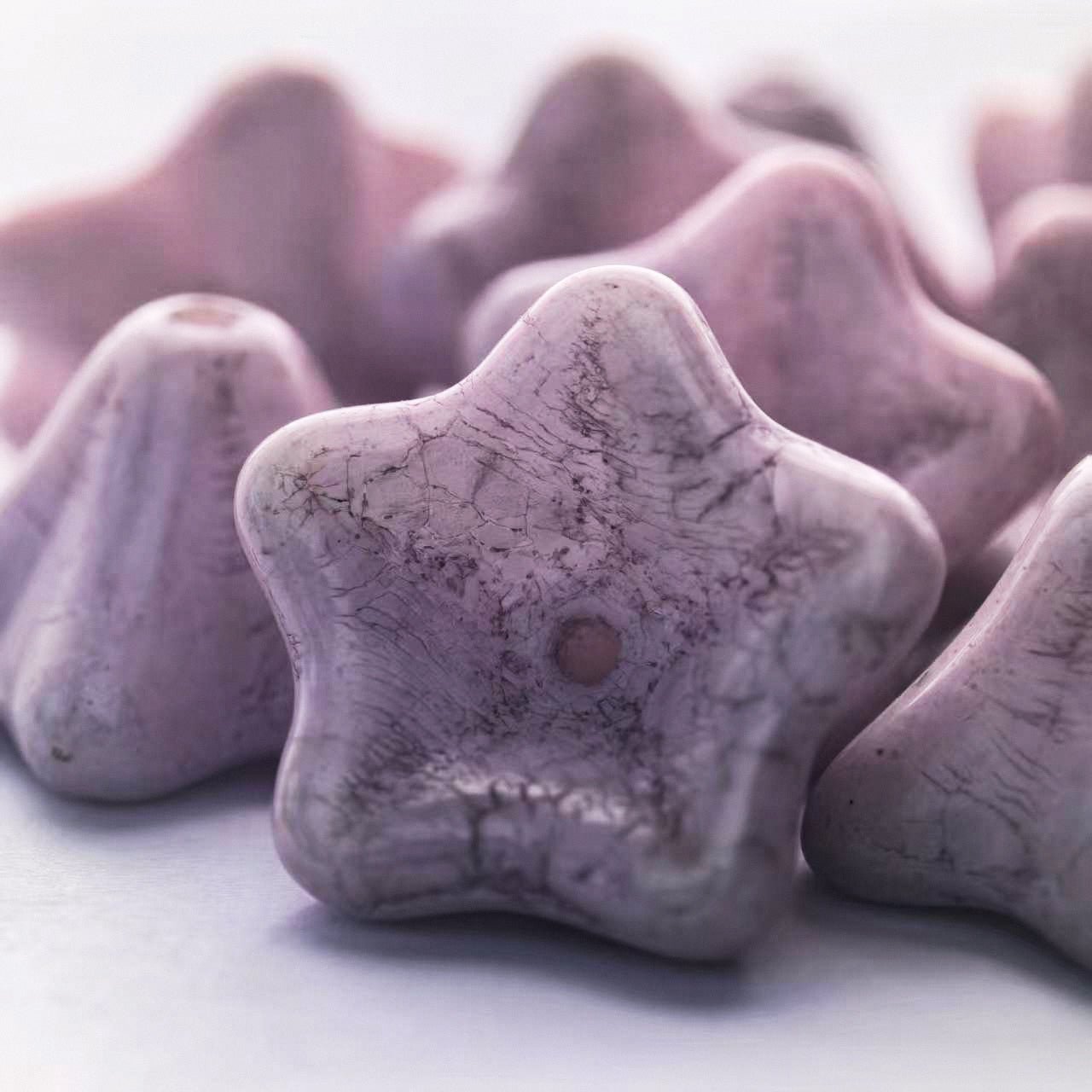 2/5pcs 8x13mm Picasso Color Trumpet Flower Czech Glass Beads for DIY Jewelry Making - BEADIFUL