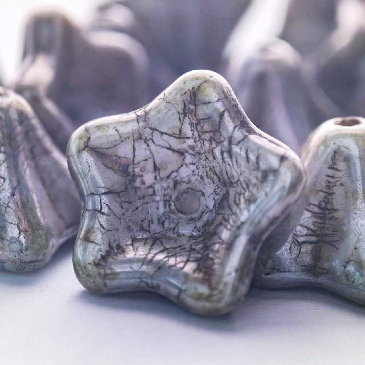 2/5pcs 8x13mm Picasso Color Trumpet Flower Czech Glass Beads for DIY Jewelry Making - BEADIFUL