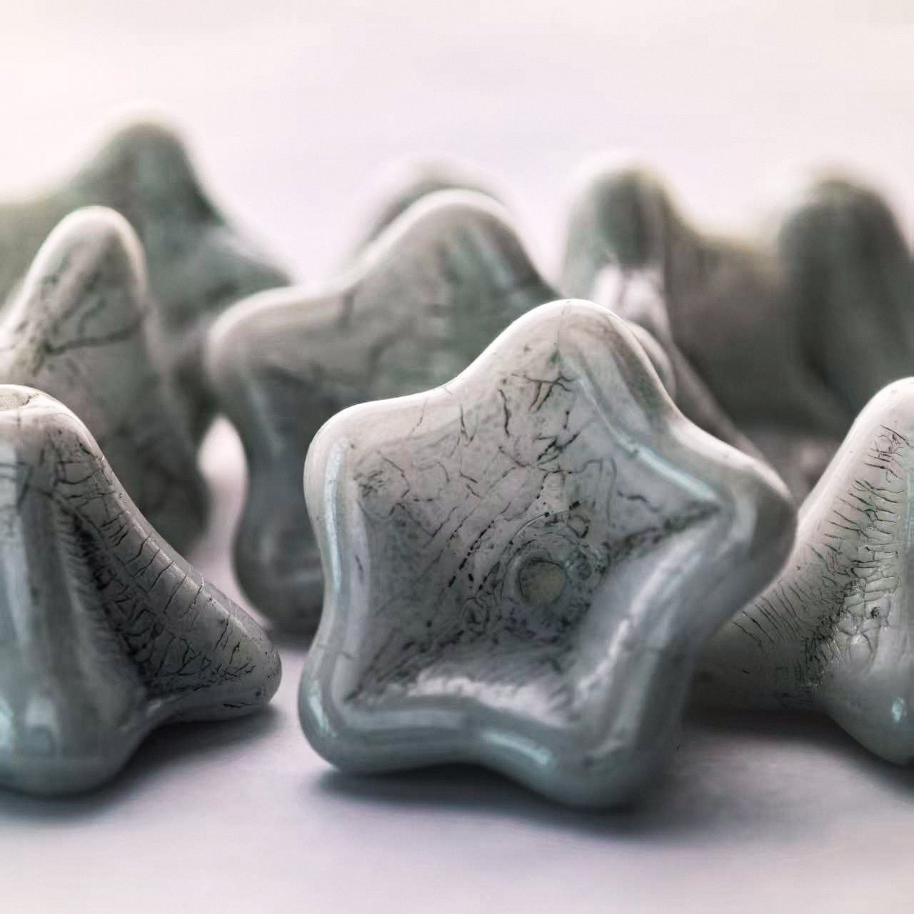 2/5pcs 8x13mm Picasso Color Trumpet Flower Czech Glass Beads for DIY Jewelry Making - BEADIFUL