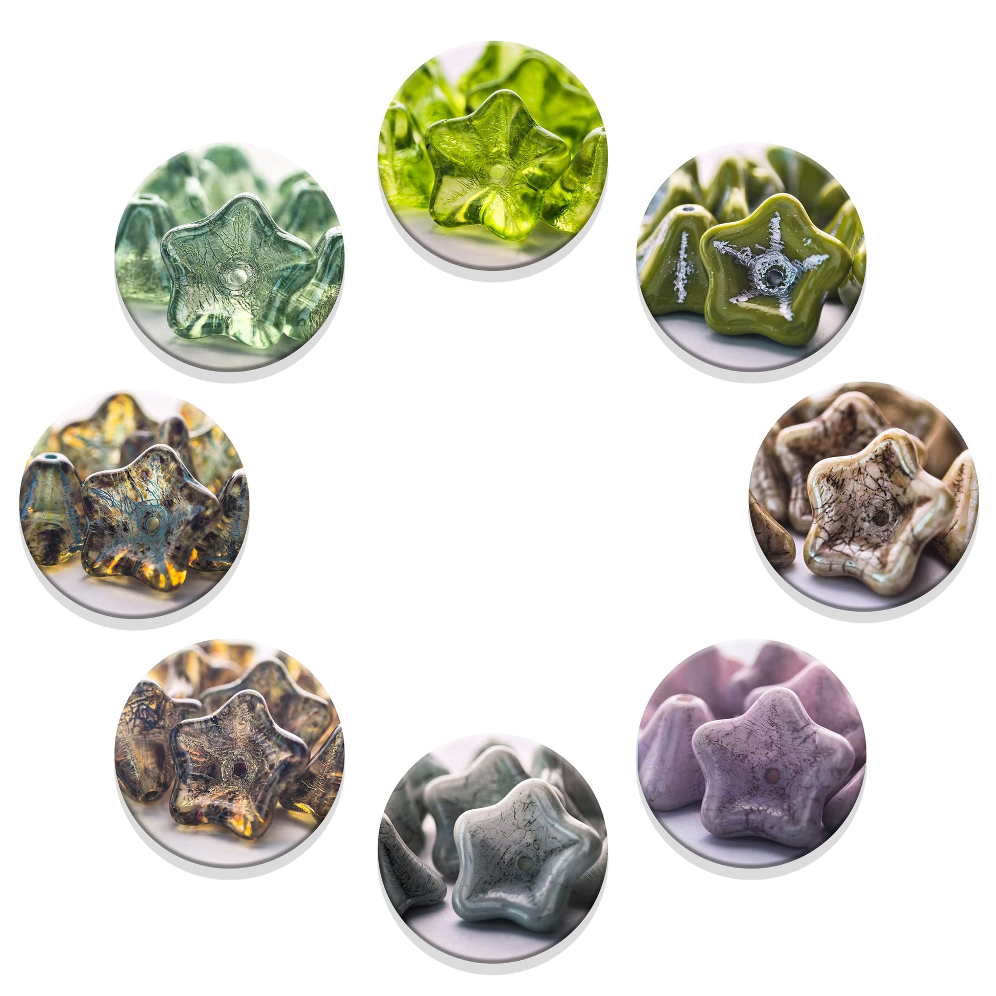 2/5pcs 8x13mm Picasso Color Trumpet Flower Czech Glass Beads for DIY Jewelry Making - BEADIFUL