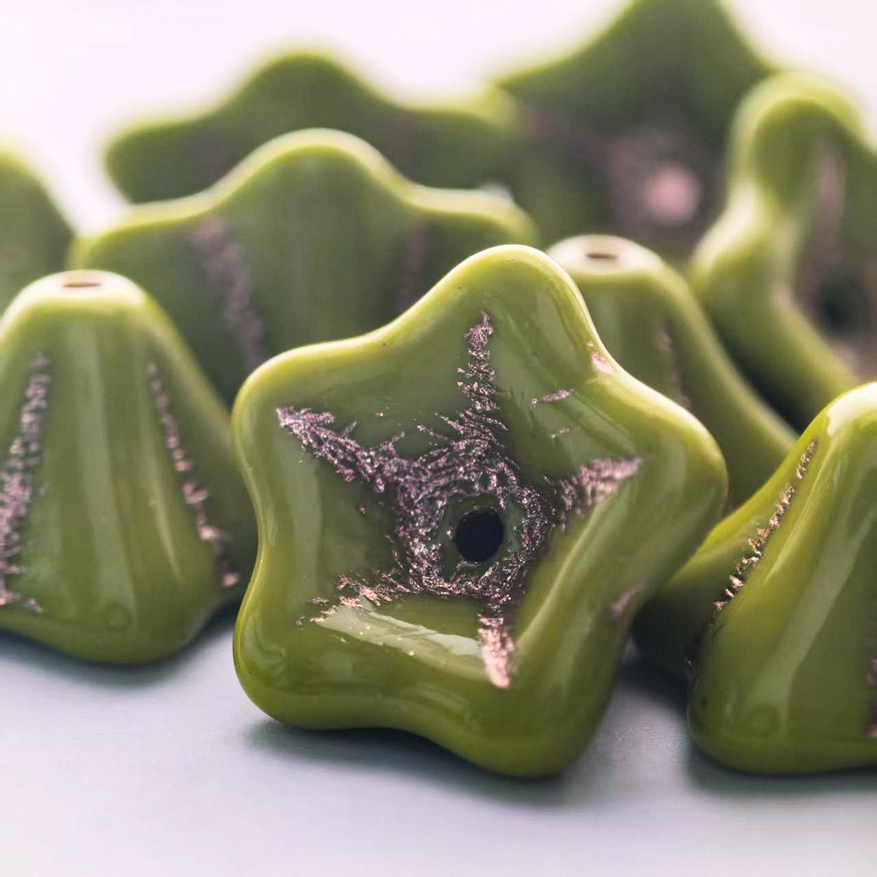 2/5pcs 8x13mm Picasso Color Trumpet Flower Czech Glass Beads for DIY Jewelry Making - BEADIFUL