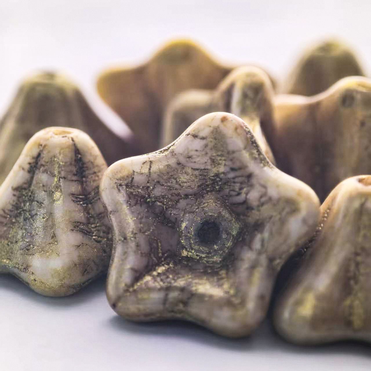 2/5pcs 8x13mm Picasso Color Trumpet Flower Czech Glass Beads for DIY Jewelry Making - BEADIFUL