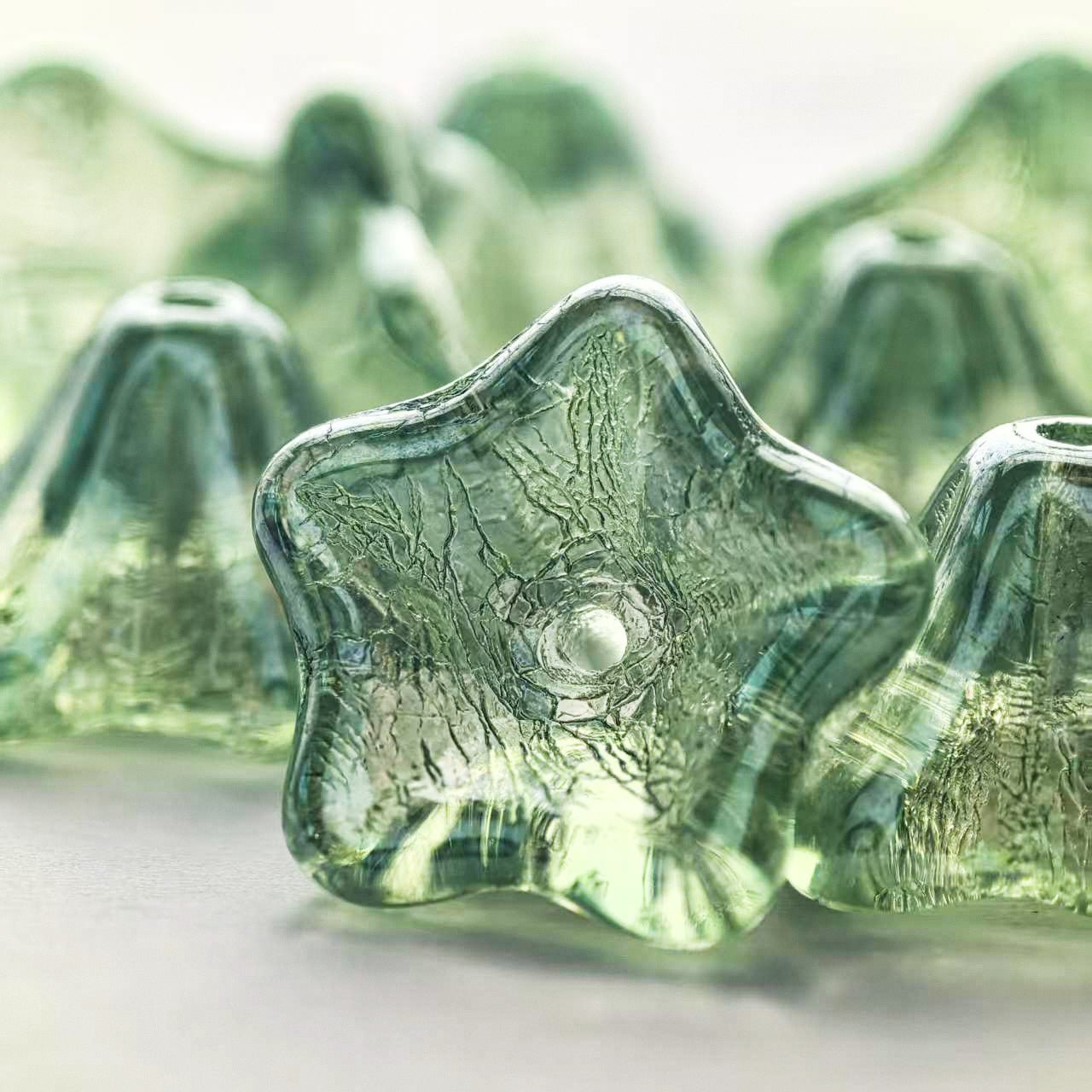 2/5pcs 8x13mm Picasso Color Trumpet Flower Czech Glass Beads for DIY Jewelry Making - BEADIFUL