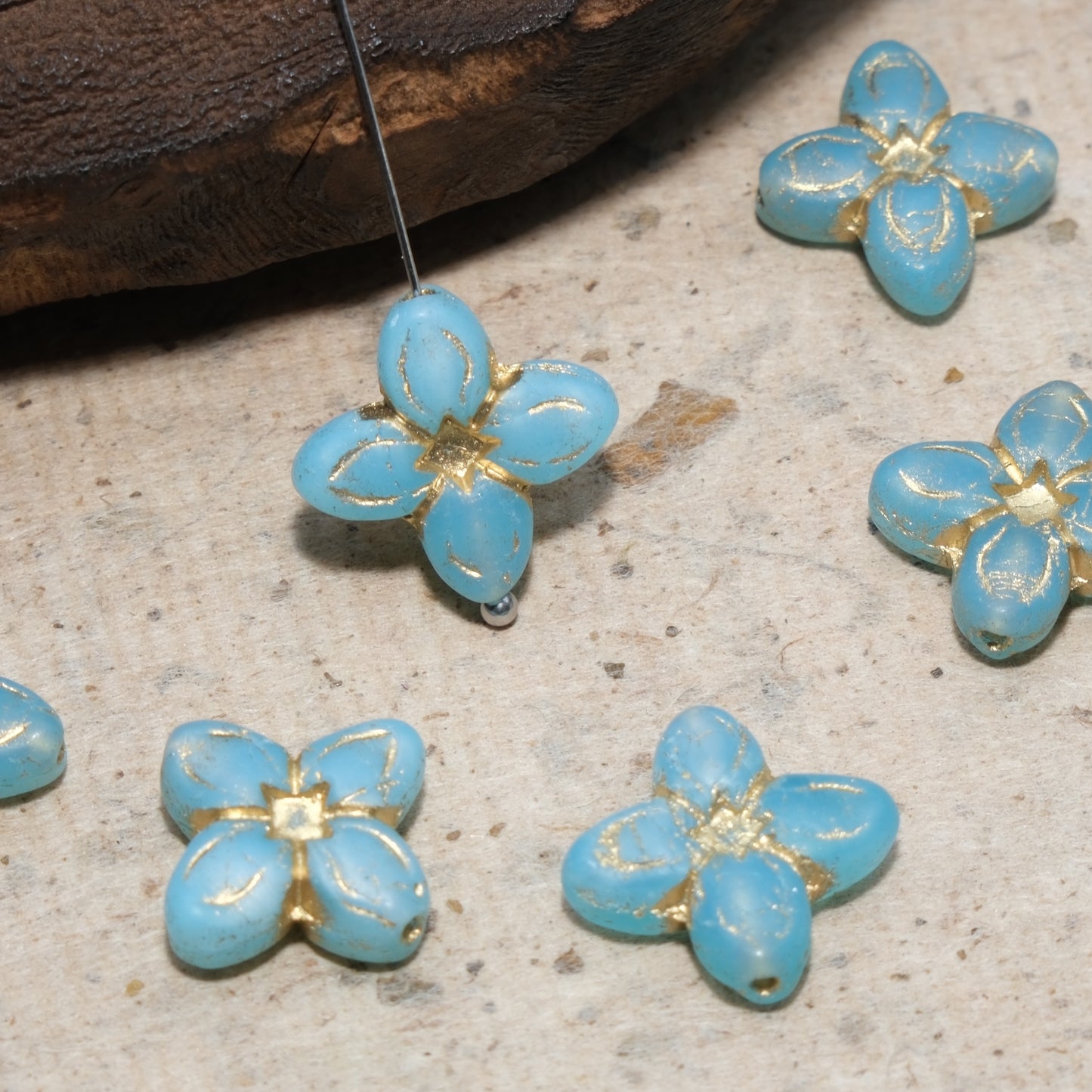 17mm Cross Flower Clover Czech Glass Beads for DIY Jewelry Making