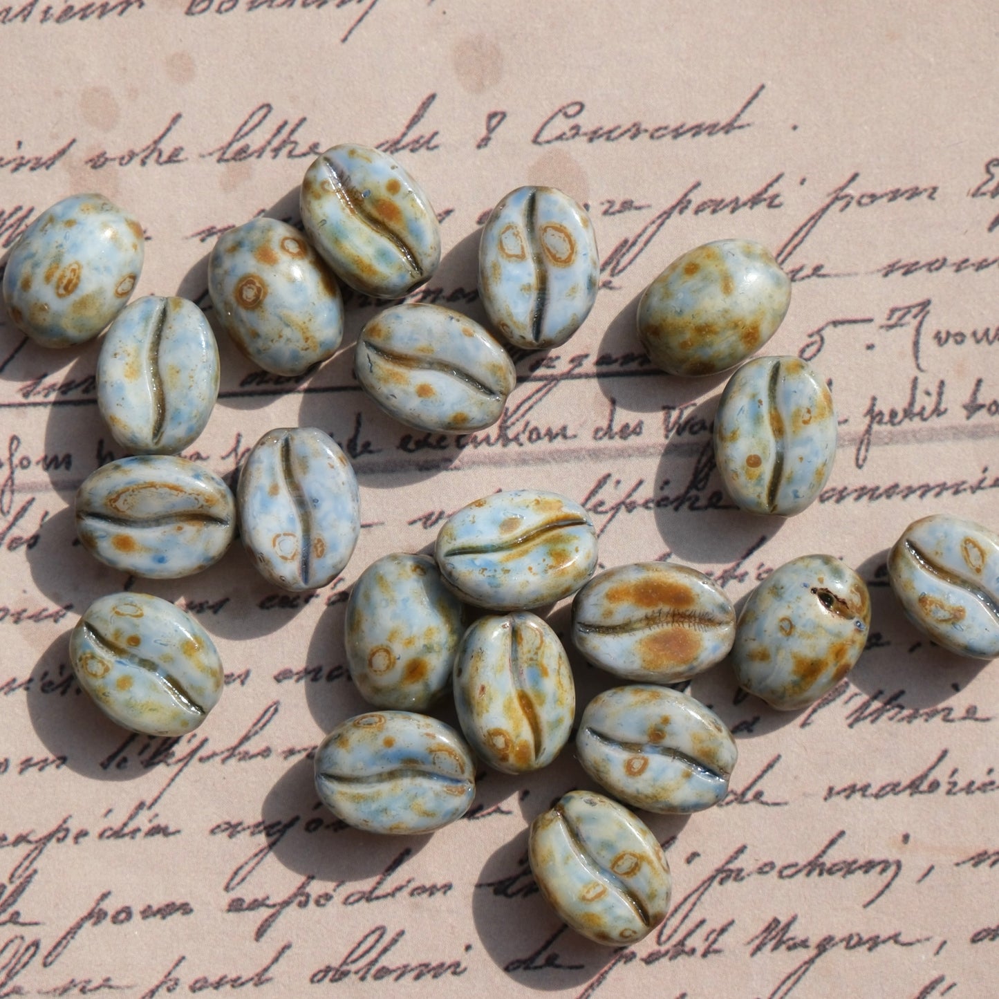 1pc 11x8mm Picasso Color Coffee Bean Czech Glass Beads for DIY Jewelry Making