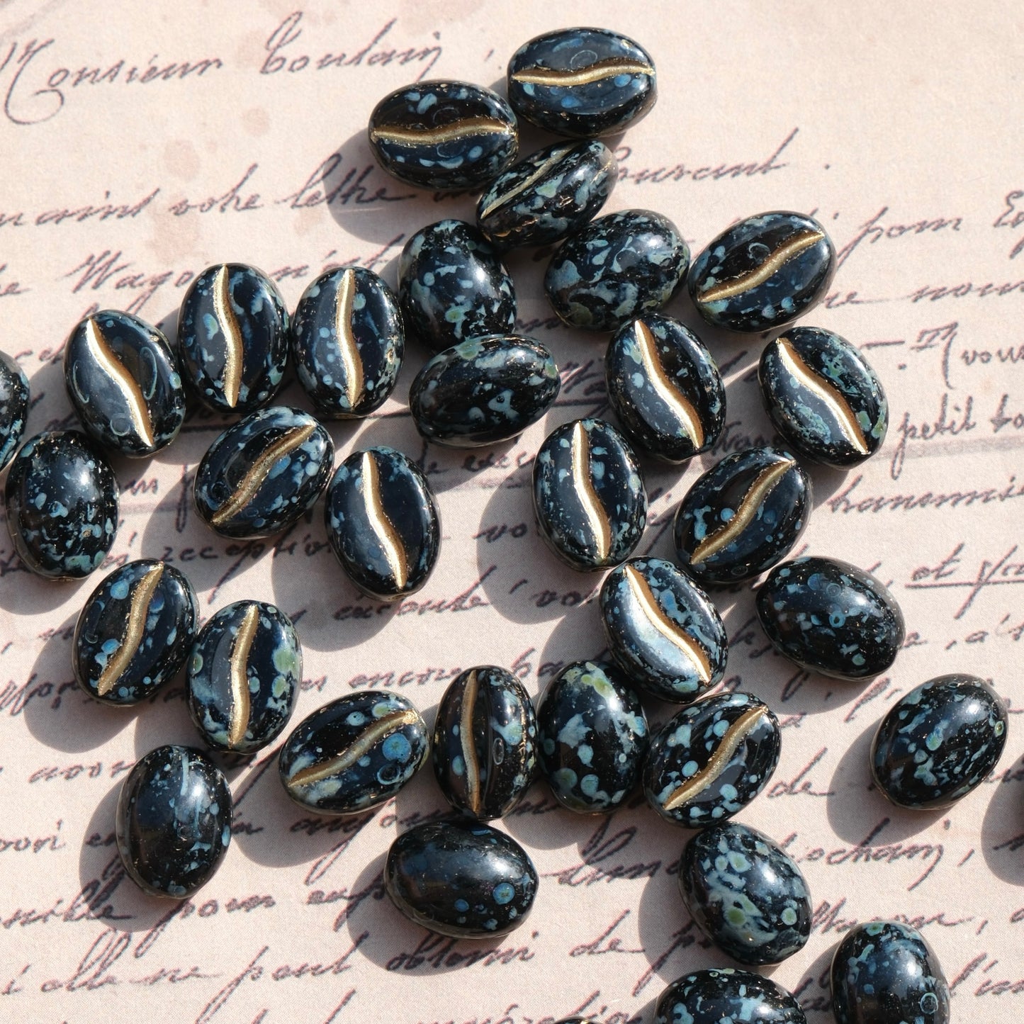 1pc 11x8mm Picasso Color Coffee Bean Czech Glass Beads for DIY Jewelry Making