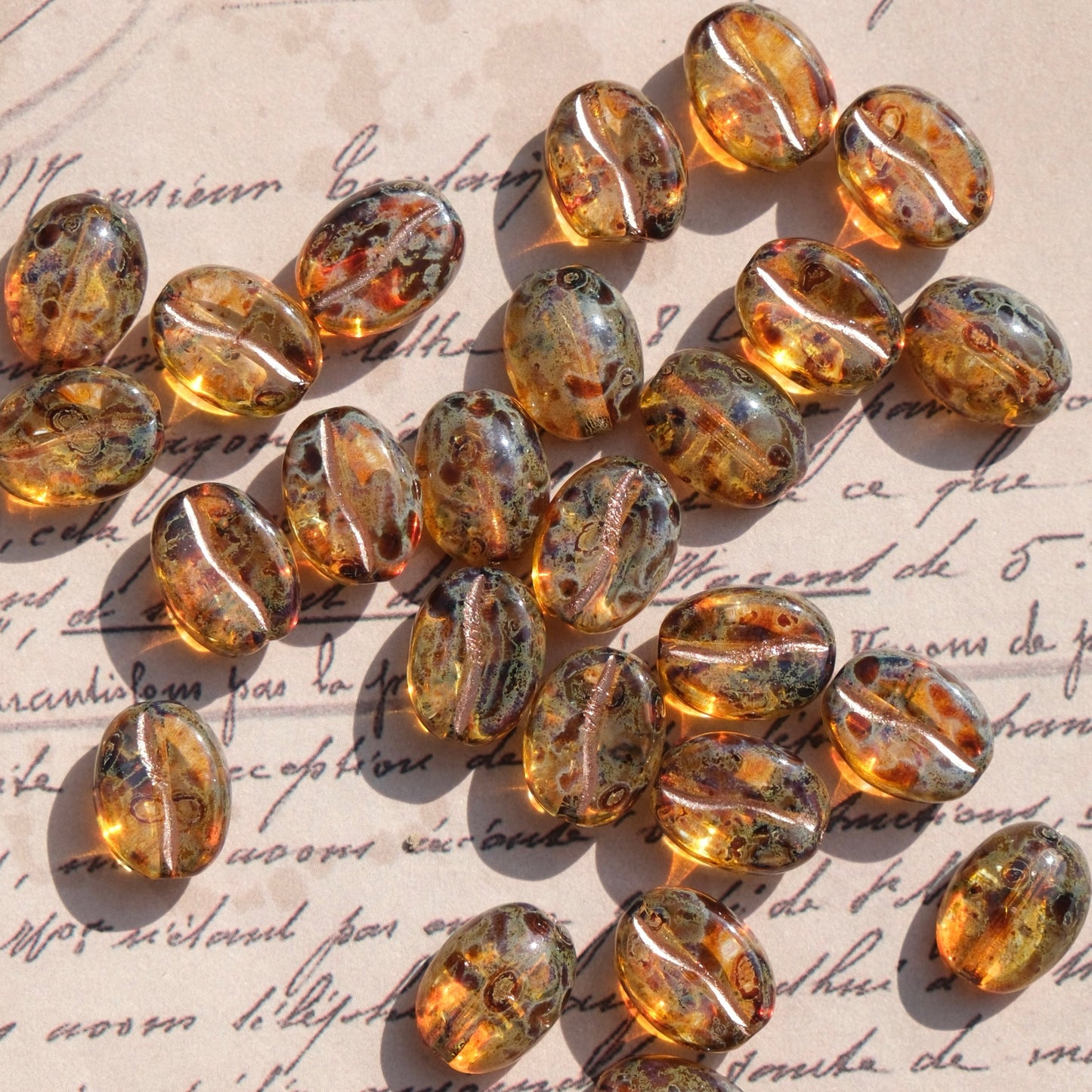 1pc 11x8mm Picasso Color Coffee Bean Czech Glass Beads for DIY Jewelry Making